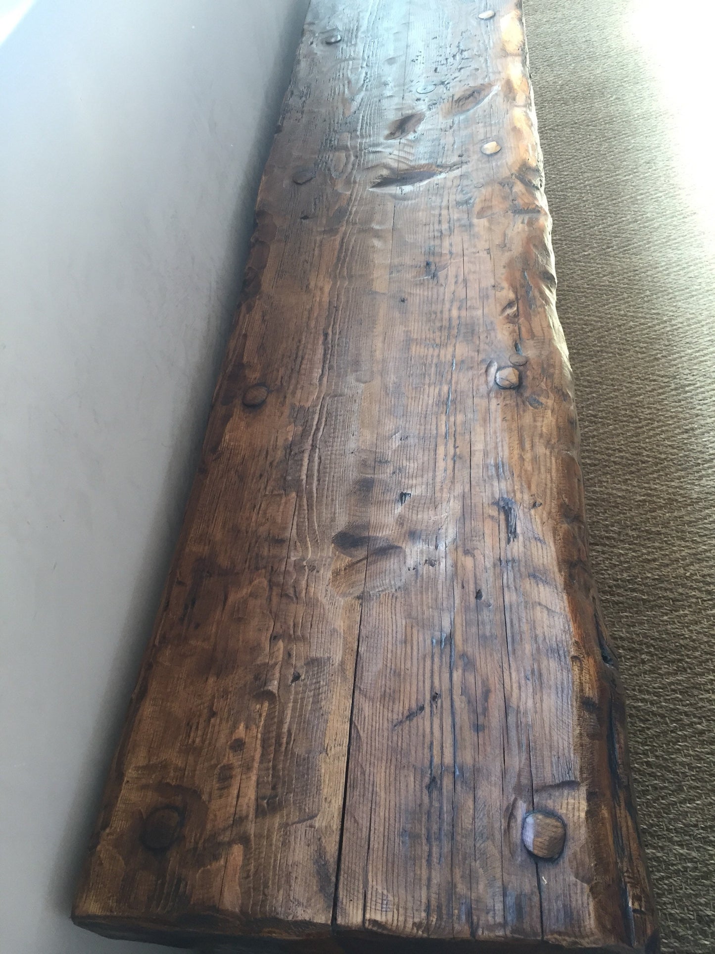 Handmade rustic tv unit with storage. Made from old french wood!
