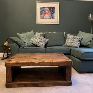 Chunky rustic coffee table made from reclaimed timber