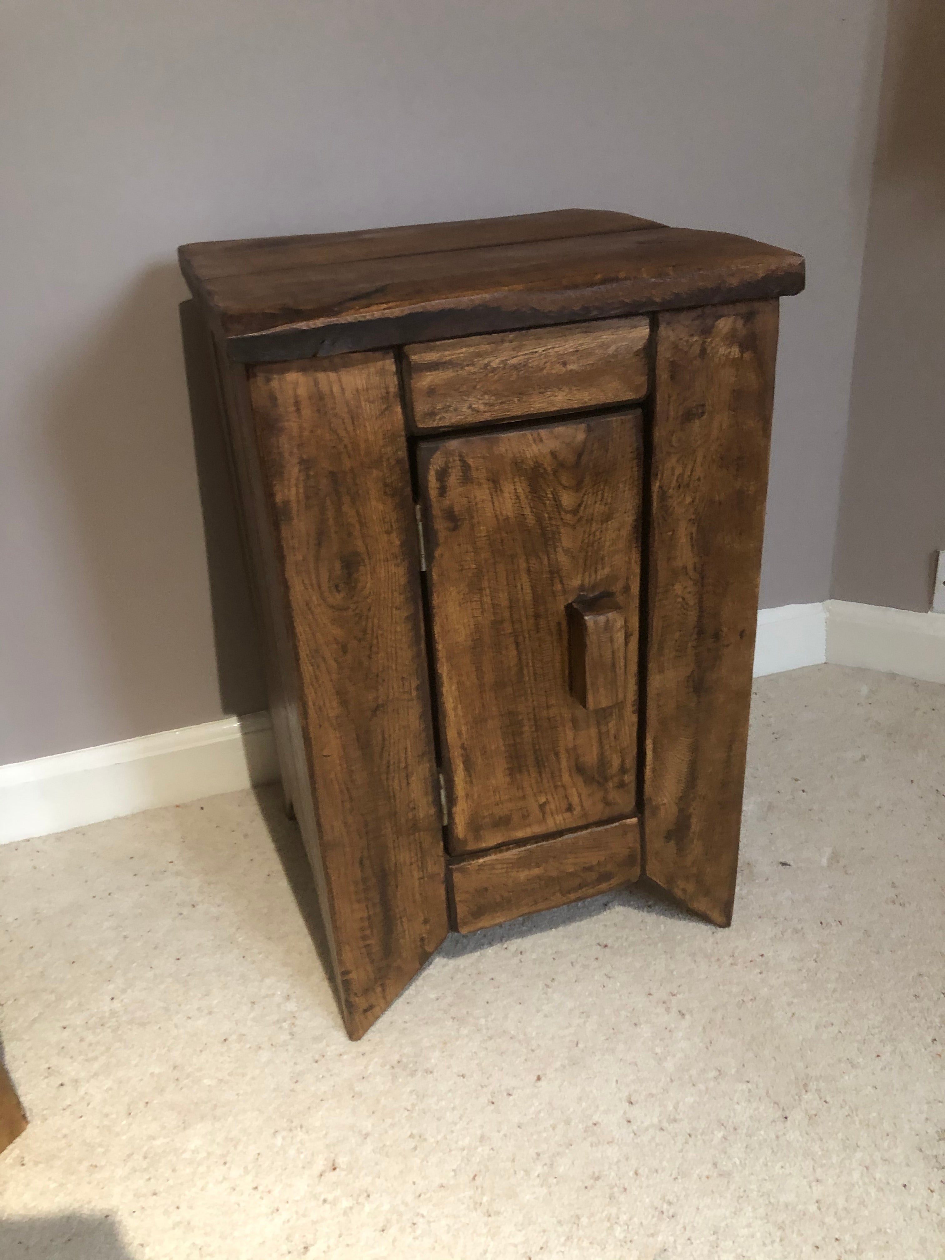 Handcrafted Reclaimed French Oak Bedside Tables