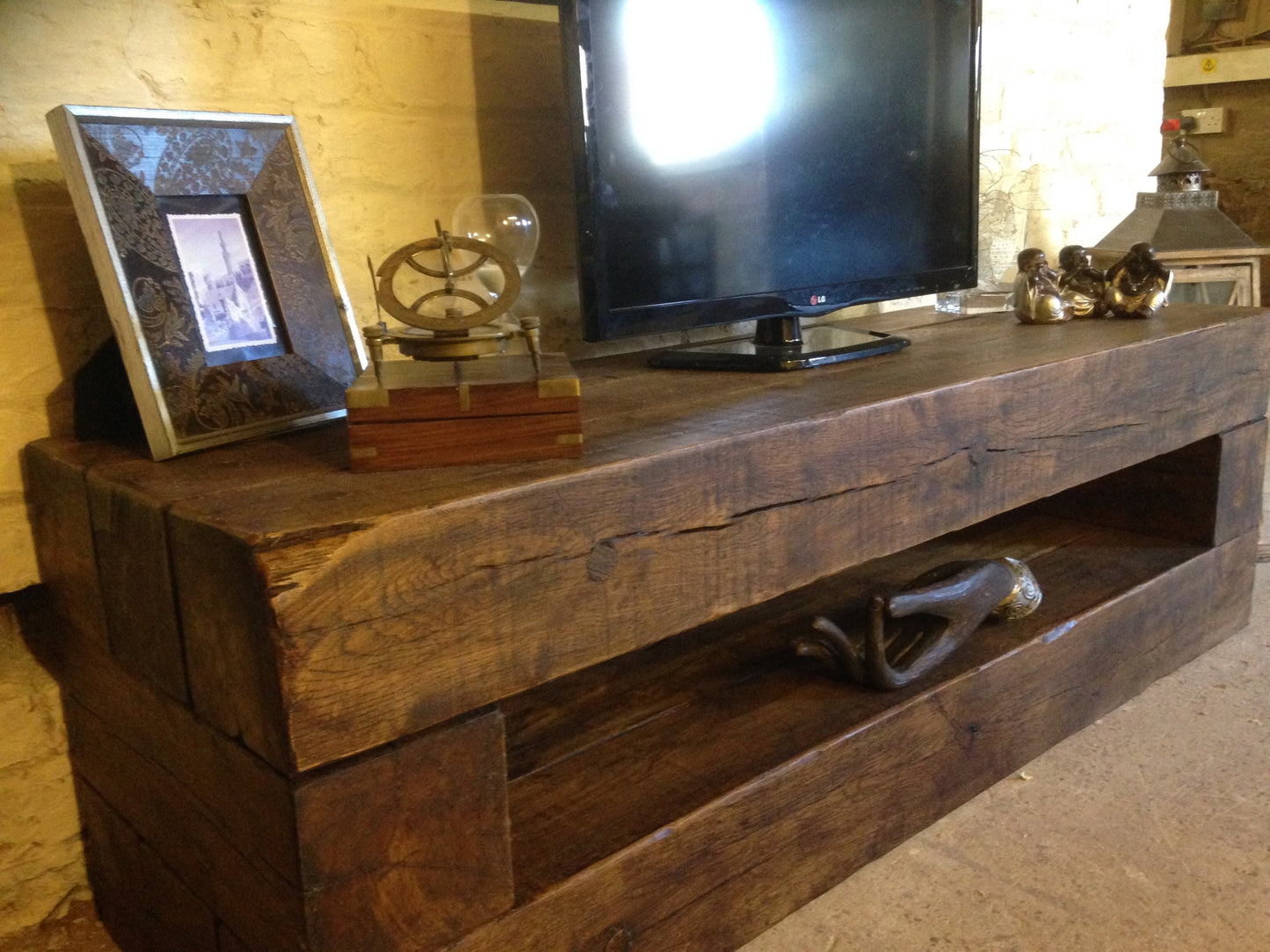 Handmade tv unit made from old french oak!