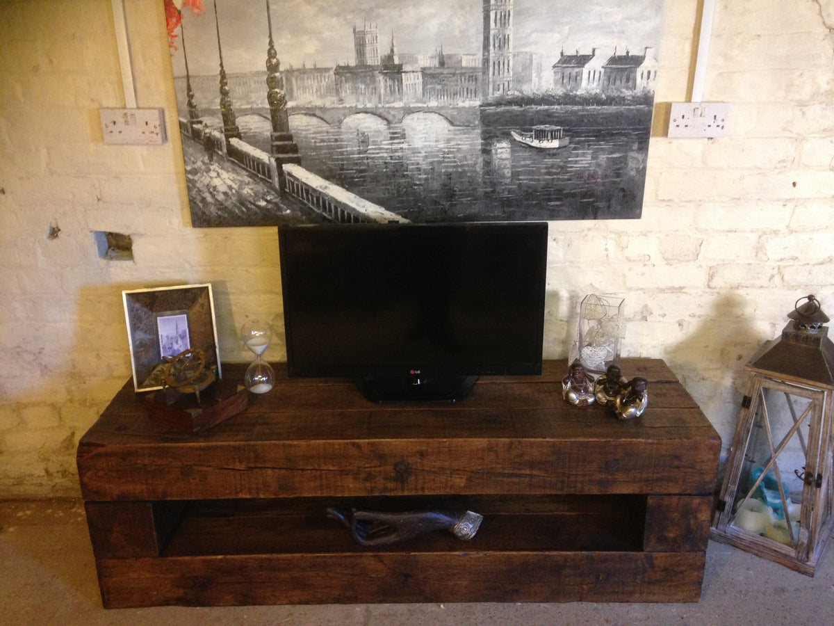 Handmade Reclaimed French Oak TV Unit Cabinet