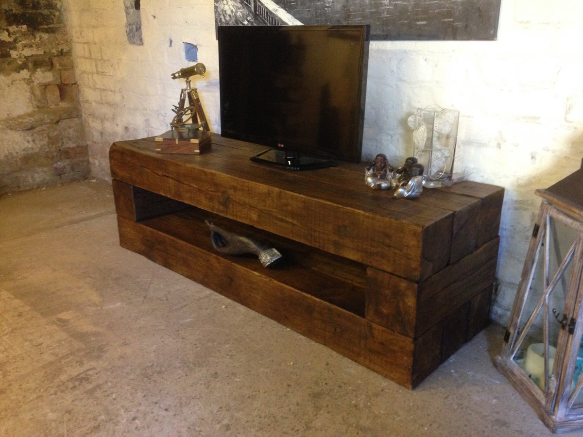 Handmade Reclaimed French Oak TV Unit Cabinet