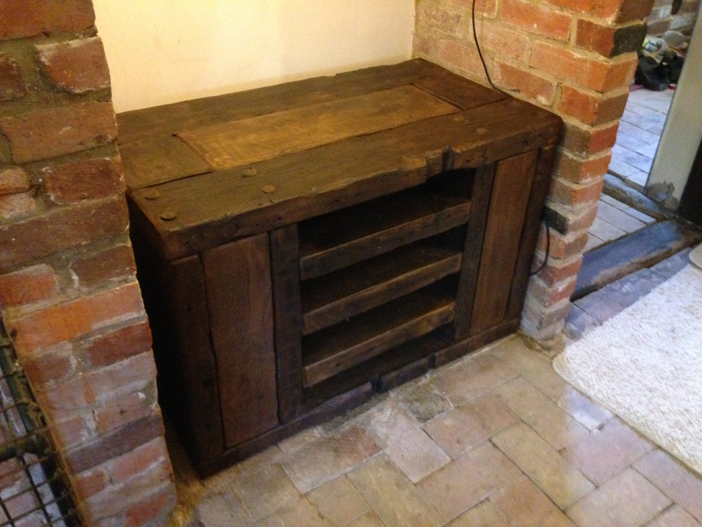 Rustic Tv unit made from old french wood.