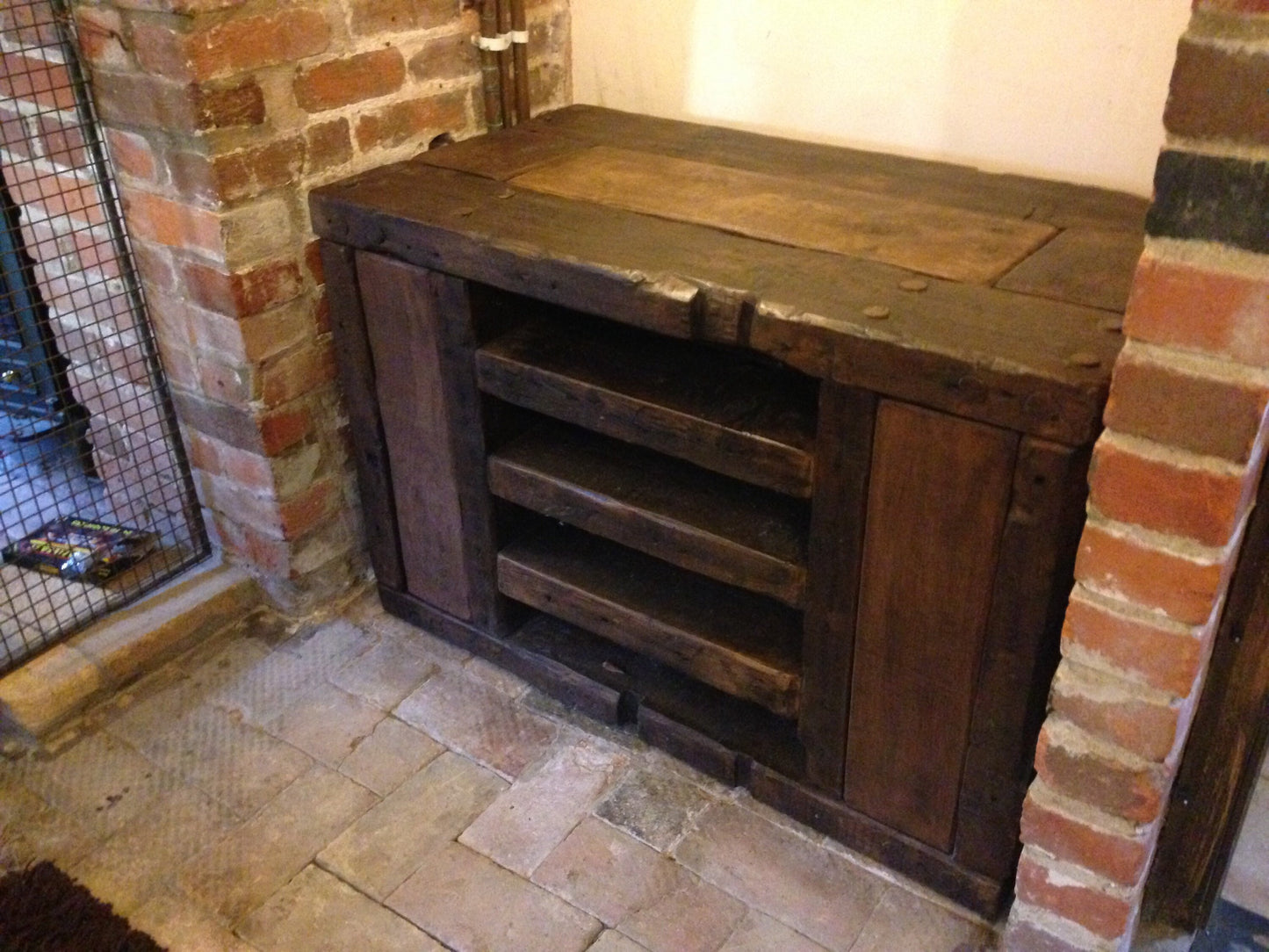 Rustic Tv unit made from old french wood.