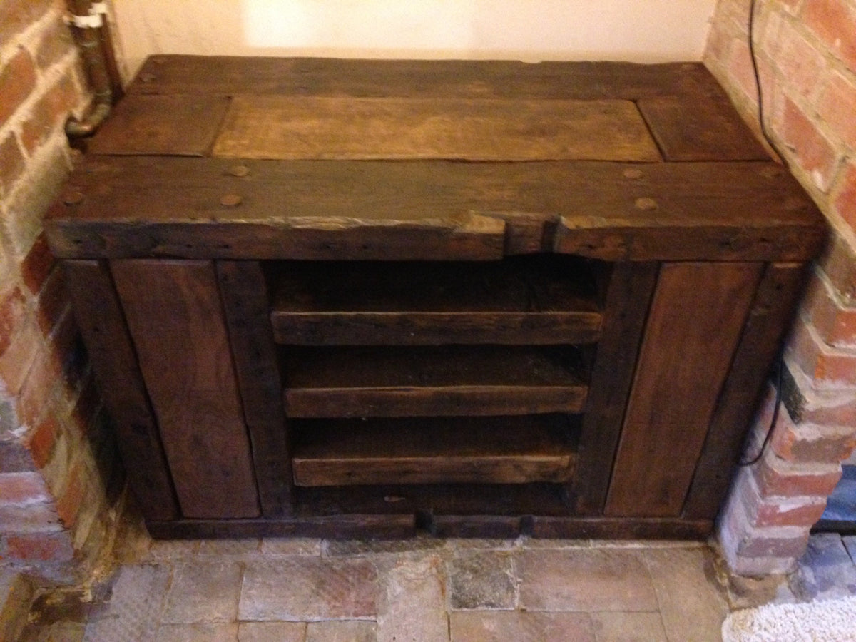 Rustic Reclaimed French Wood TV Unit Stand