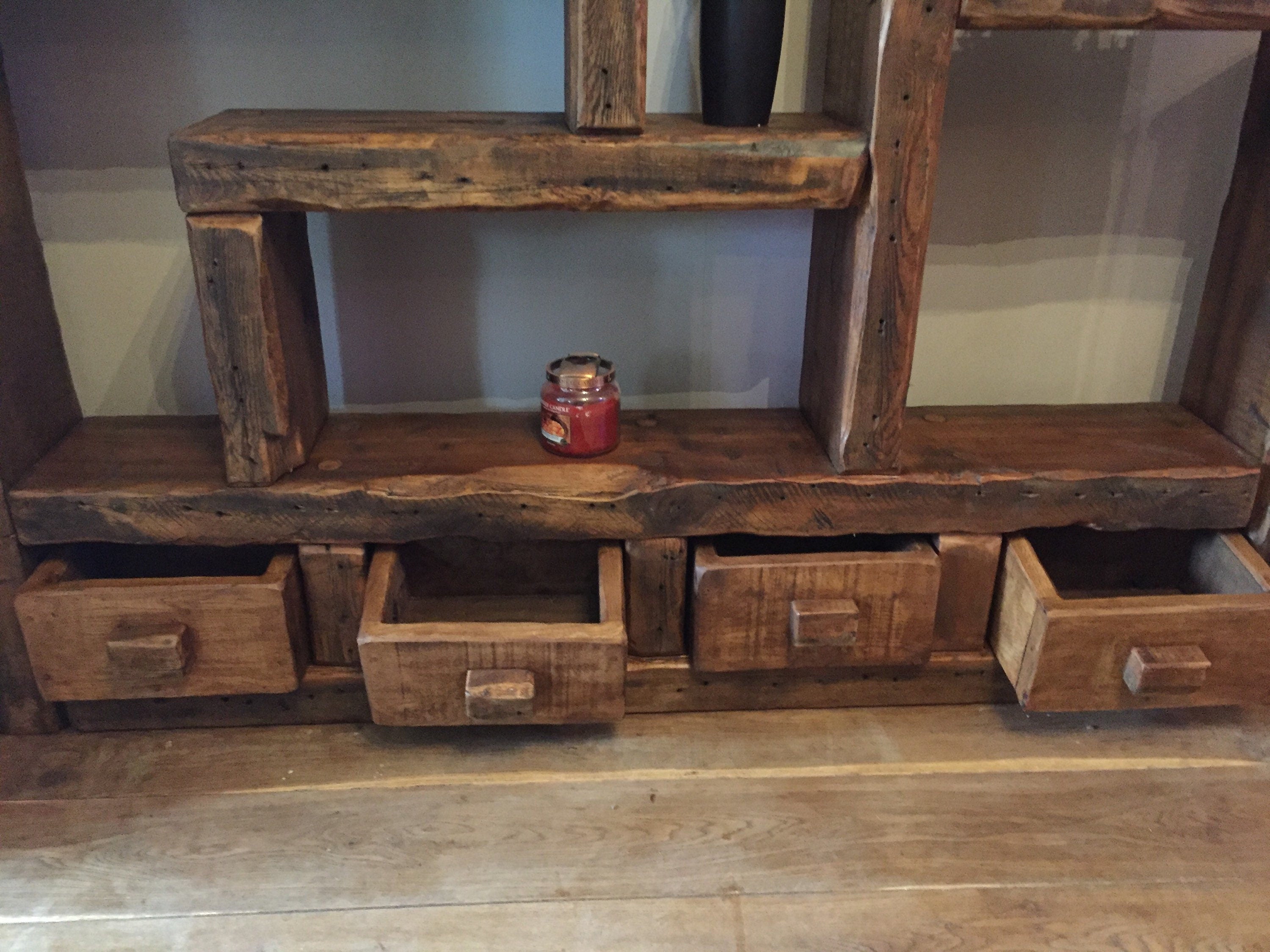 Chunky Rustic Reclaimed Wood Shelving Unit