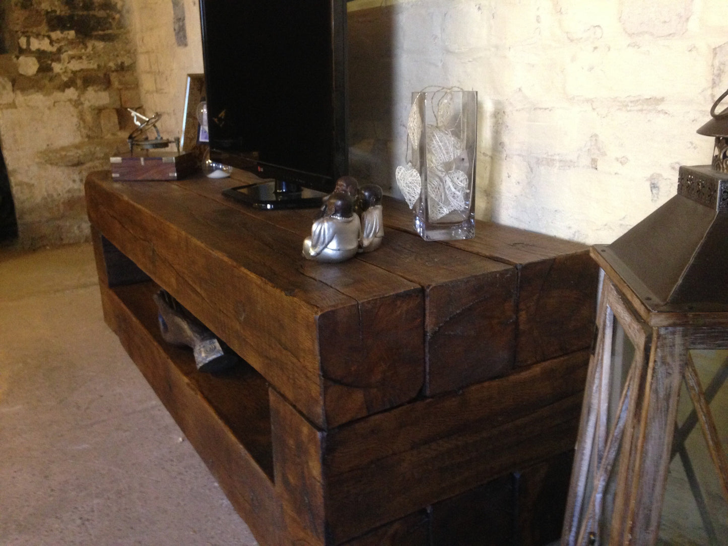 Handmade tv unit made from old french oak!