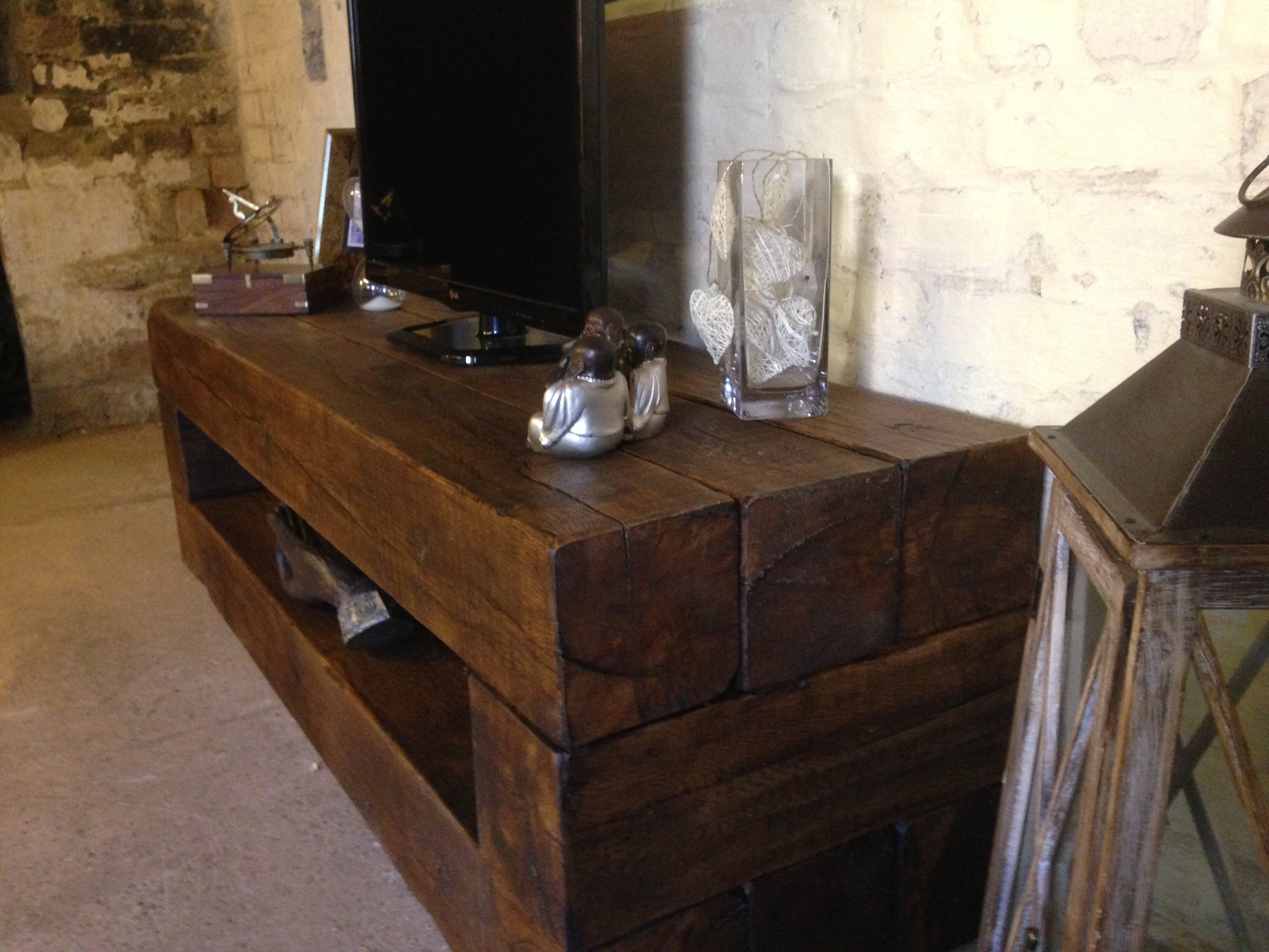 Handmade Reclaimed French Oak TV Unit Cabinet