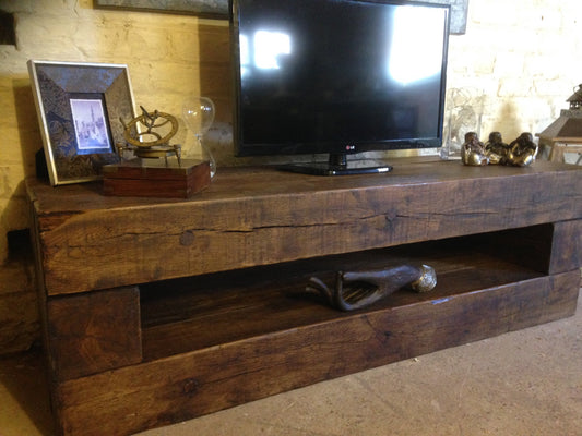 Handmade tv unit made from old french oak!