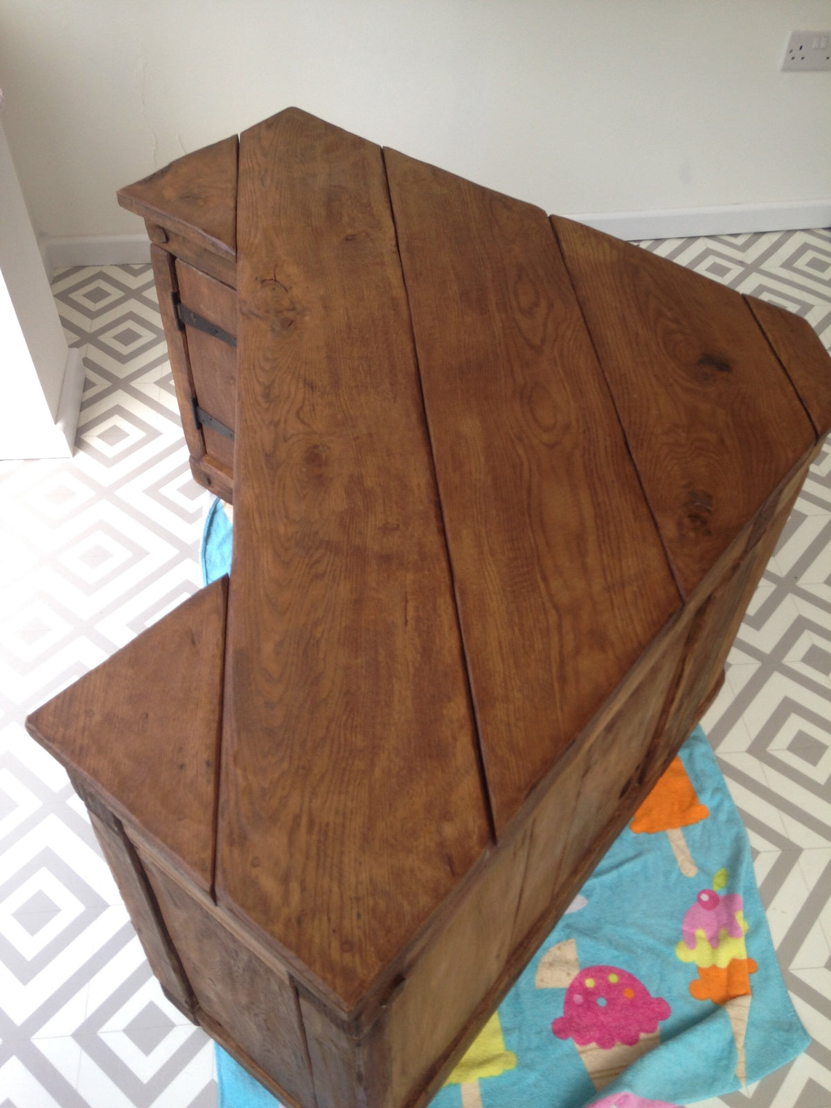 Handmade Rustic Reclaimed French Oak Corner TV Unit