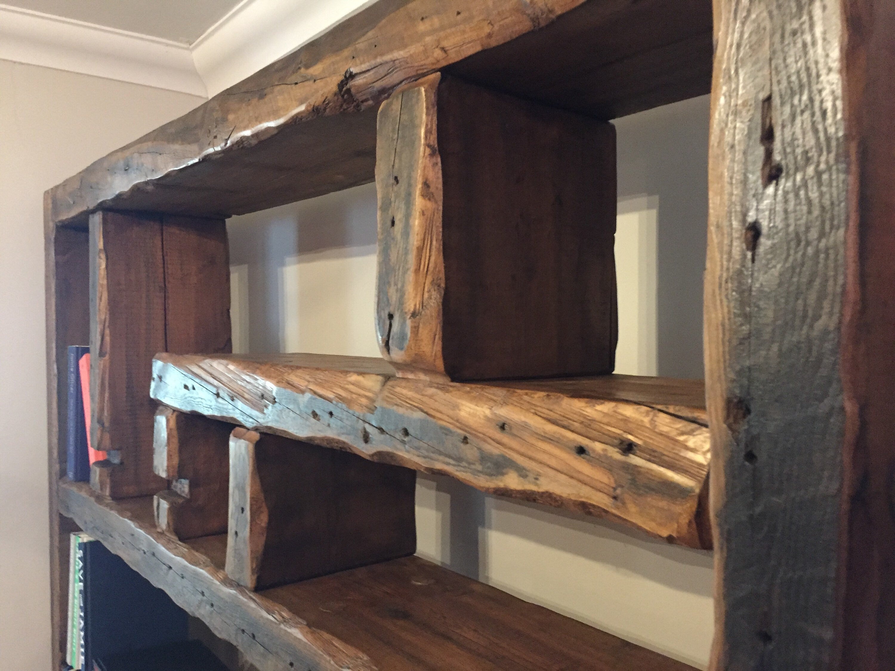 Chunky Rustic Reclaimed Wood Shelving Unit
