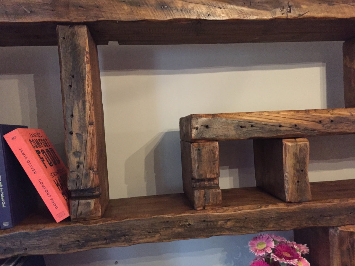 Chunky Rustic Reclaimed Wood Shelving Unit