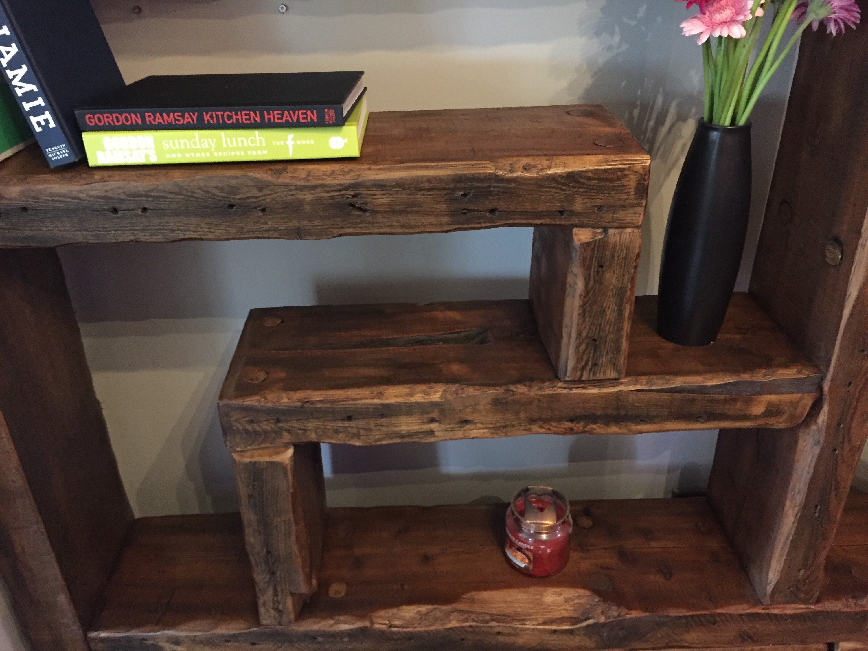 Chunky Rustic Reclaimed Wood Shelving Unit