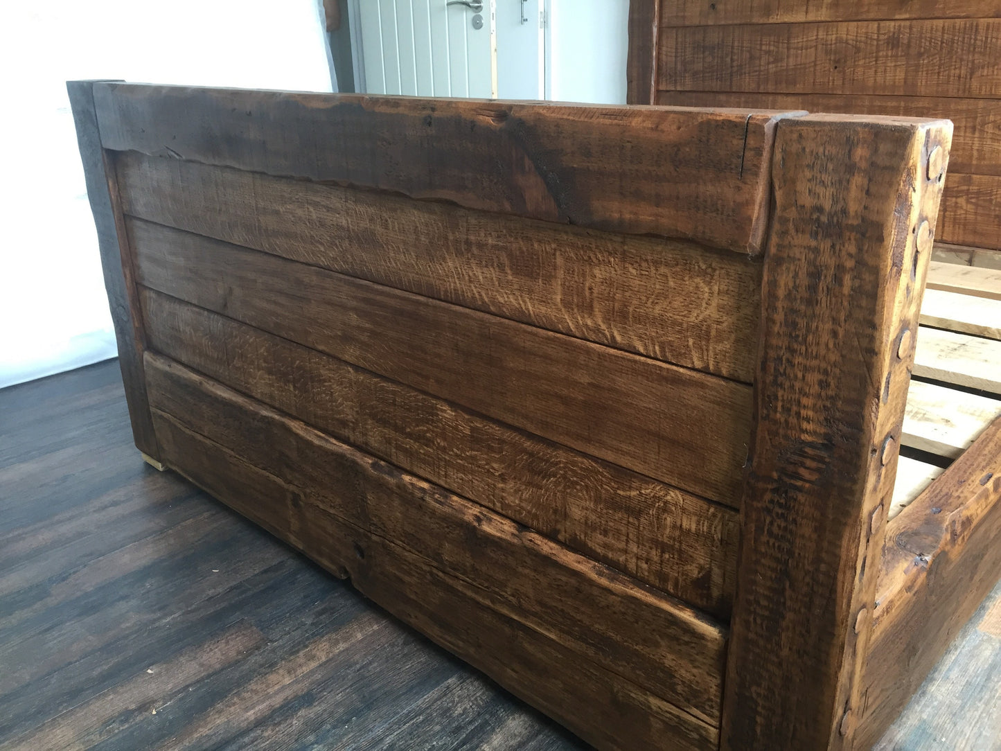 Chunky French oak bed