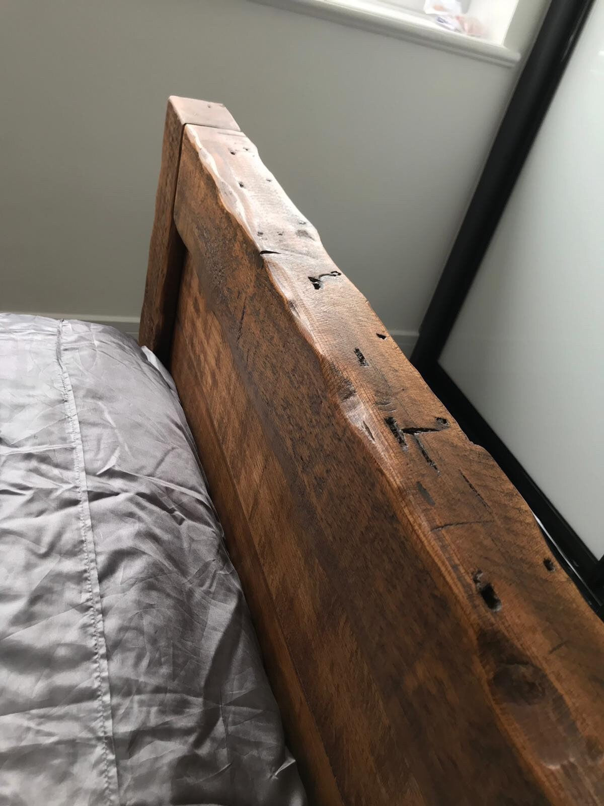 Chunky French oak bed