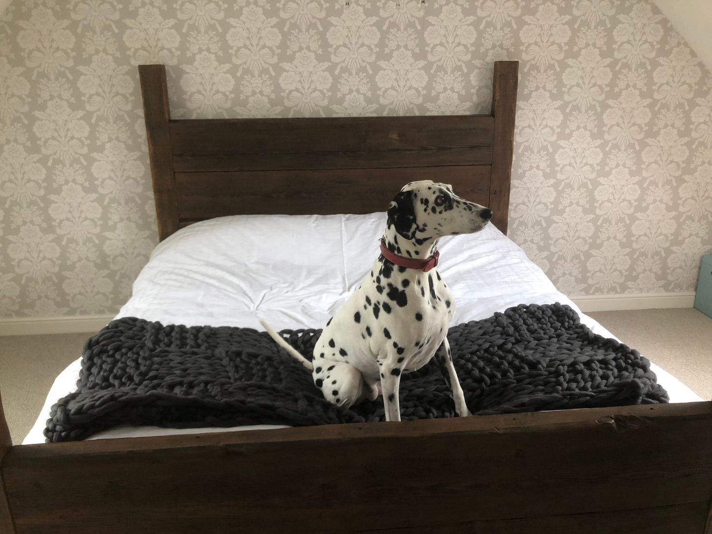 chunky rustic bed handmade from reclaimed wood