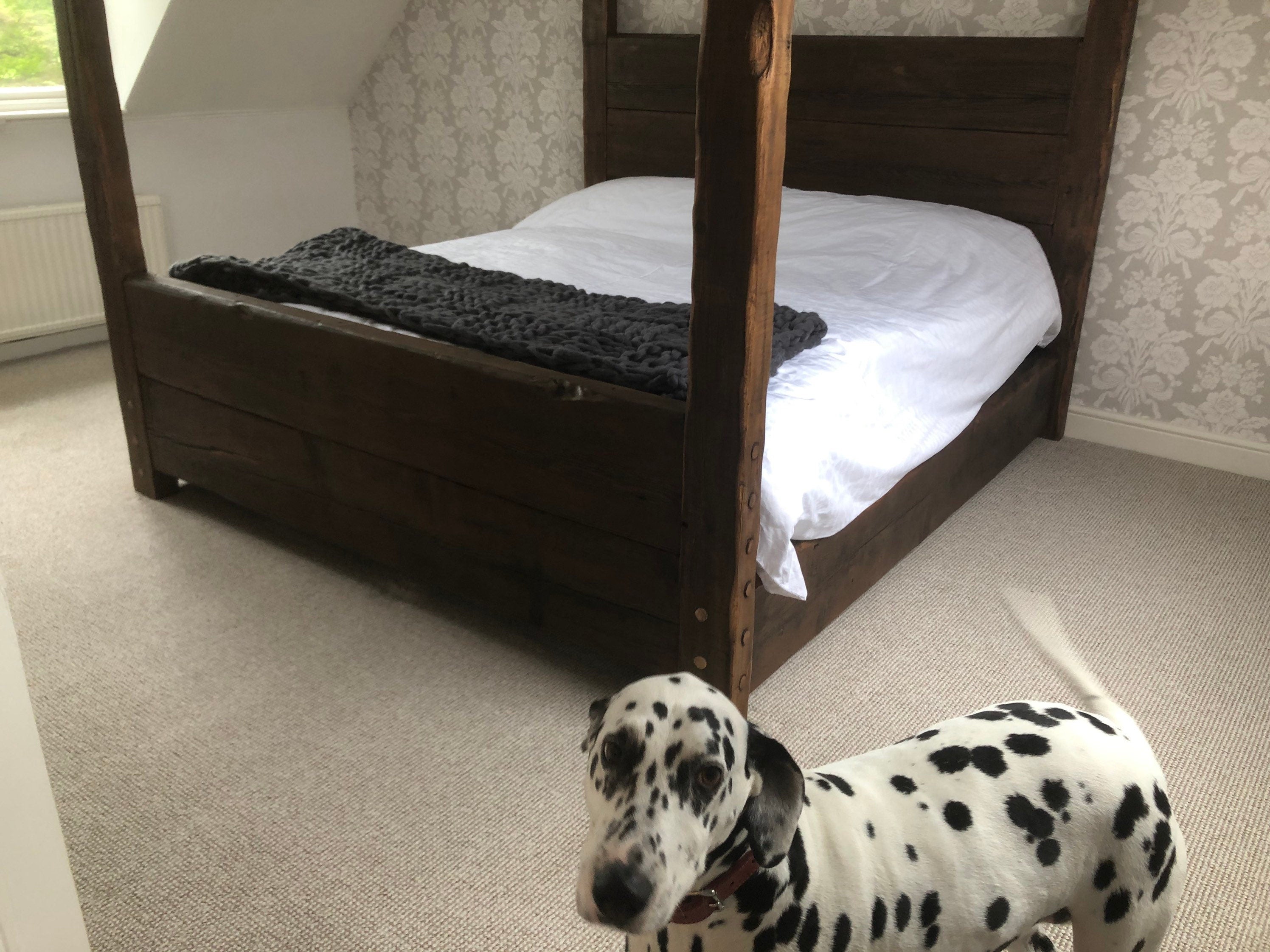 Chunky Rustic Handmade Reclaimed Wood Bed Frame