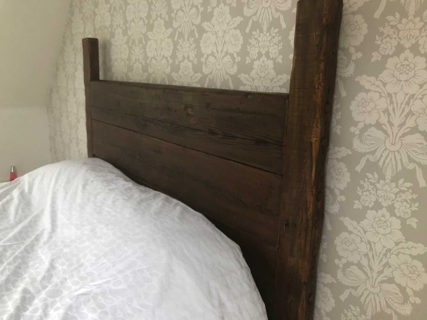 chunky rustic bed handmade from reclaimed wood