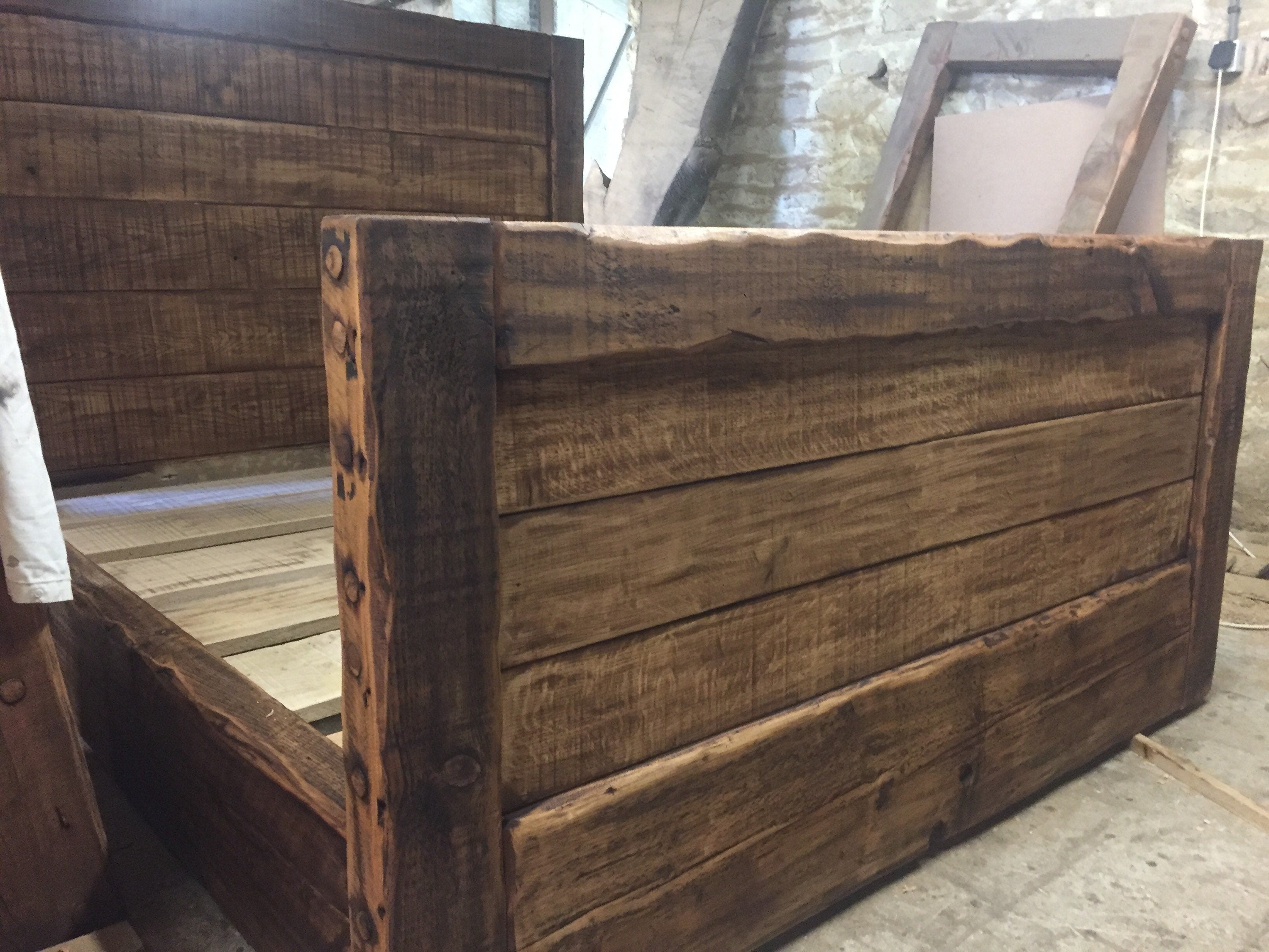 Chunky Reclaimed French Oak Bed Frame