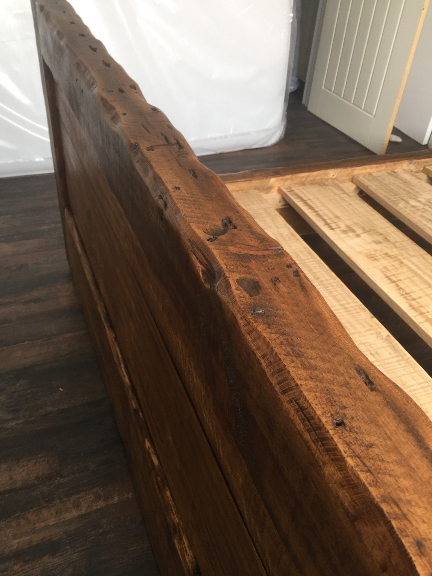 Chunky French oak bed