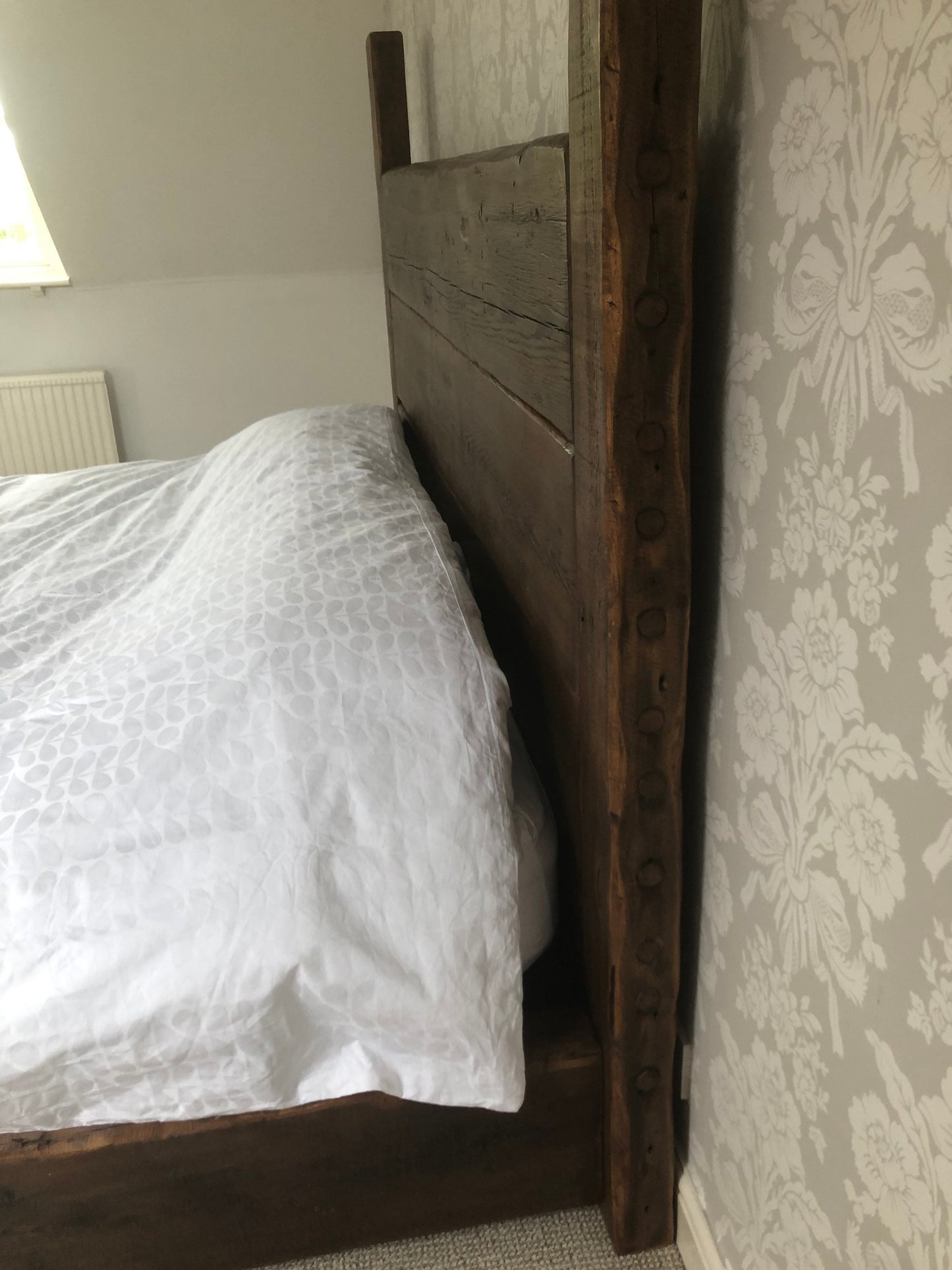 chunky rustic bed handmade from reclaimed wood