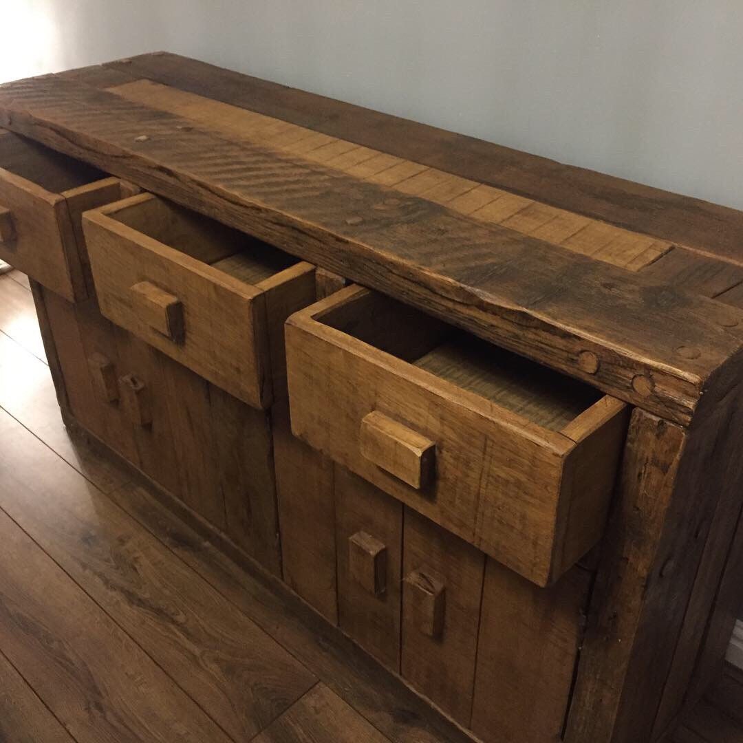 Chunky cupboard made from related French oak!