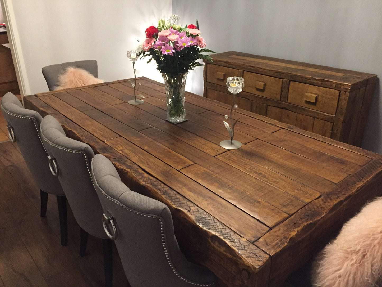 Chunky cupboard made from related French oak!