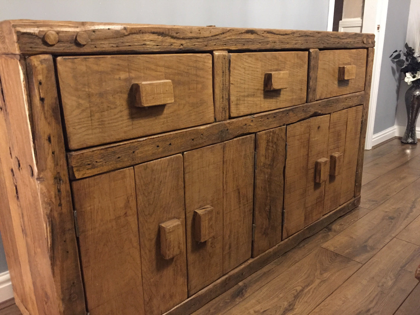 Chunky cupboard made from related French oak!