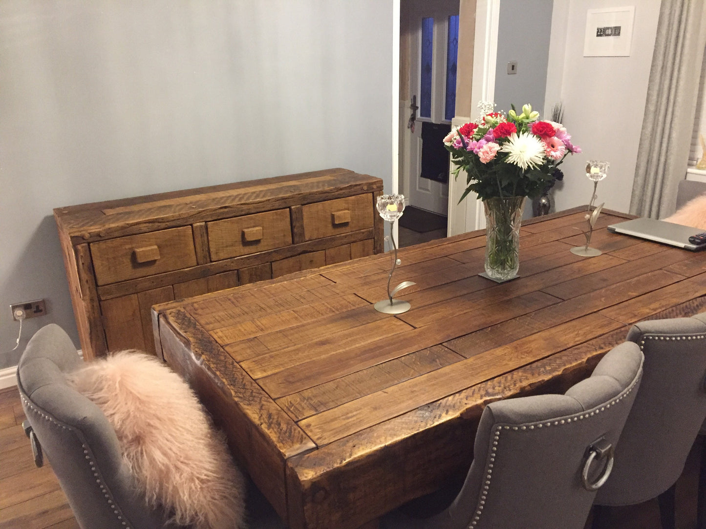 Chunky cupboard made from related French oak!