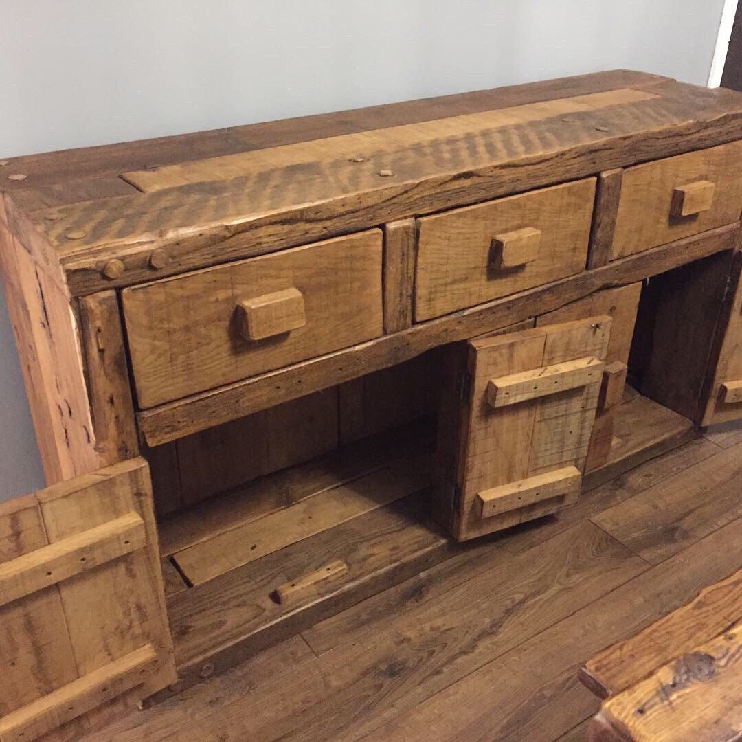 Chunky cupboard made from related French oak!