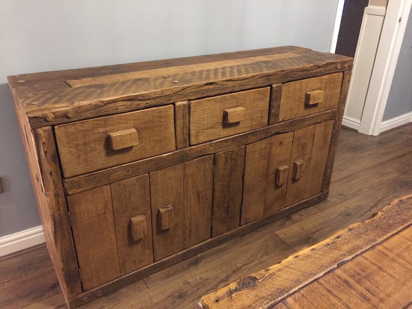 Chunky cupboard made from related French oak!