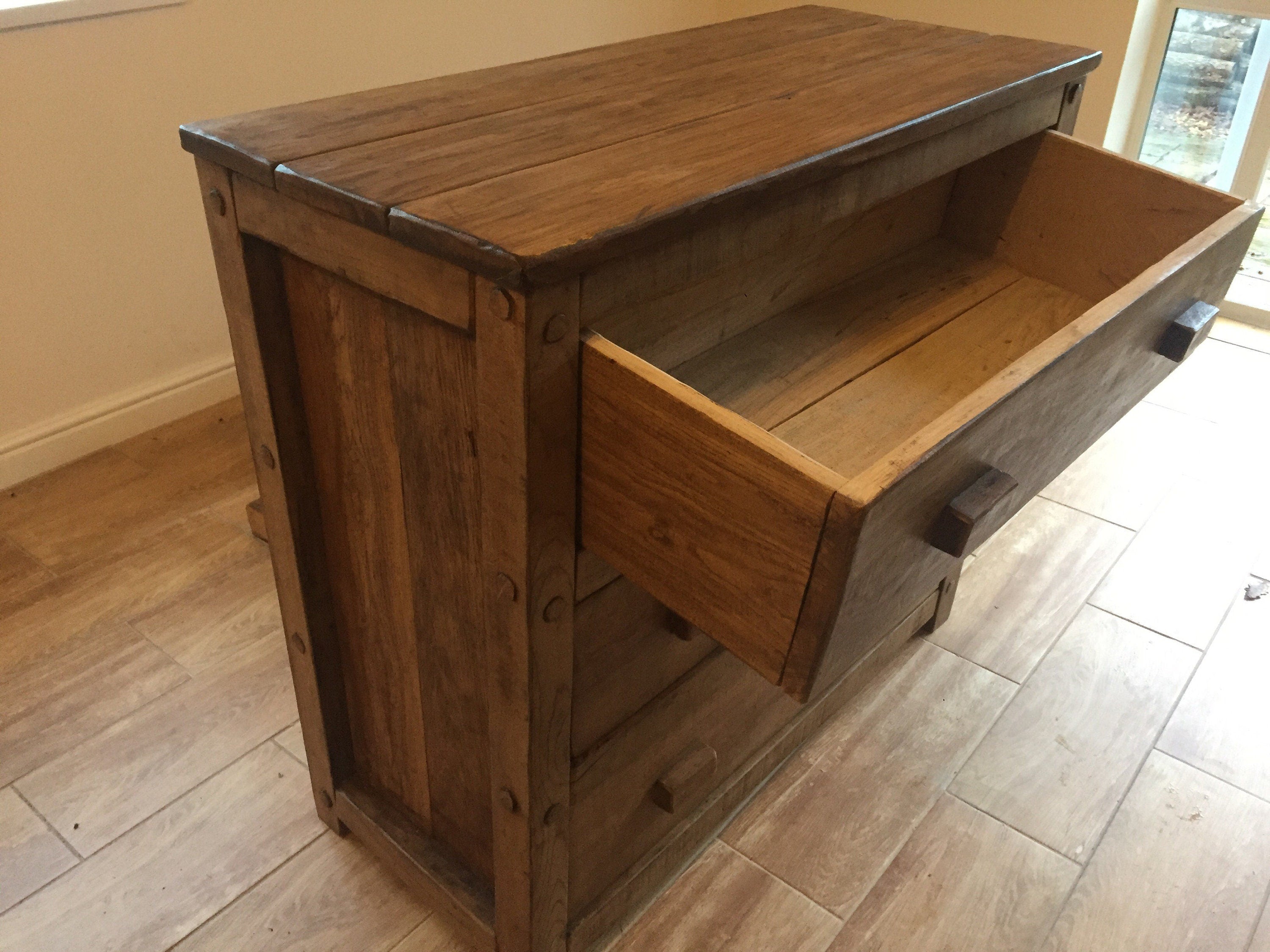 Handcrafted Solid Oak Chest of Drawers