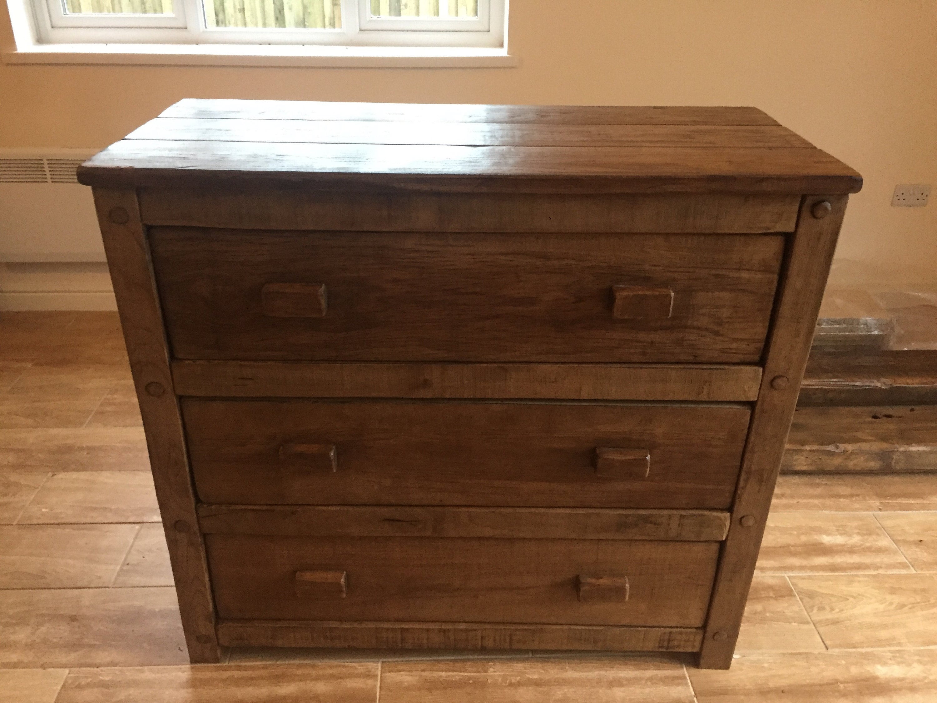 Handcrafted Solid Oak Chest of Drawers