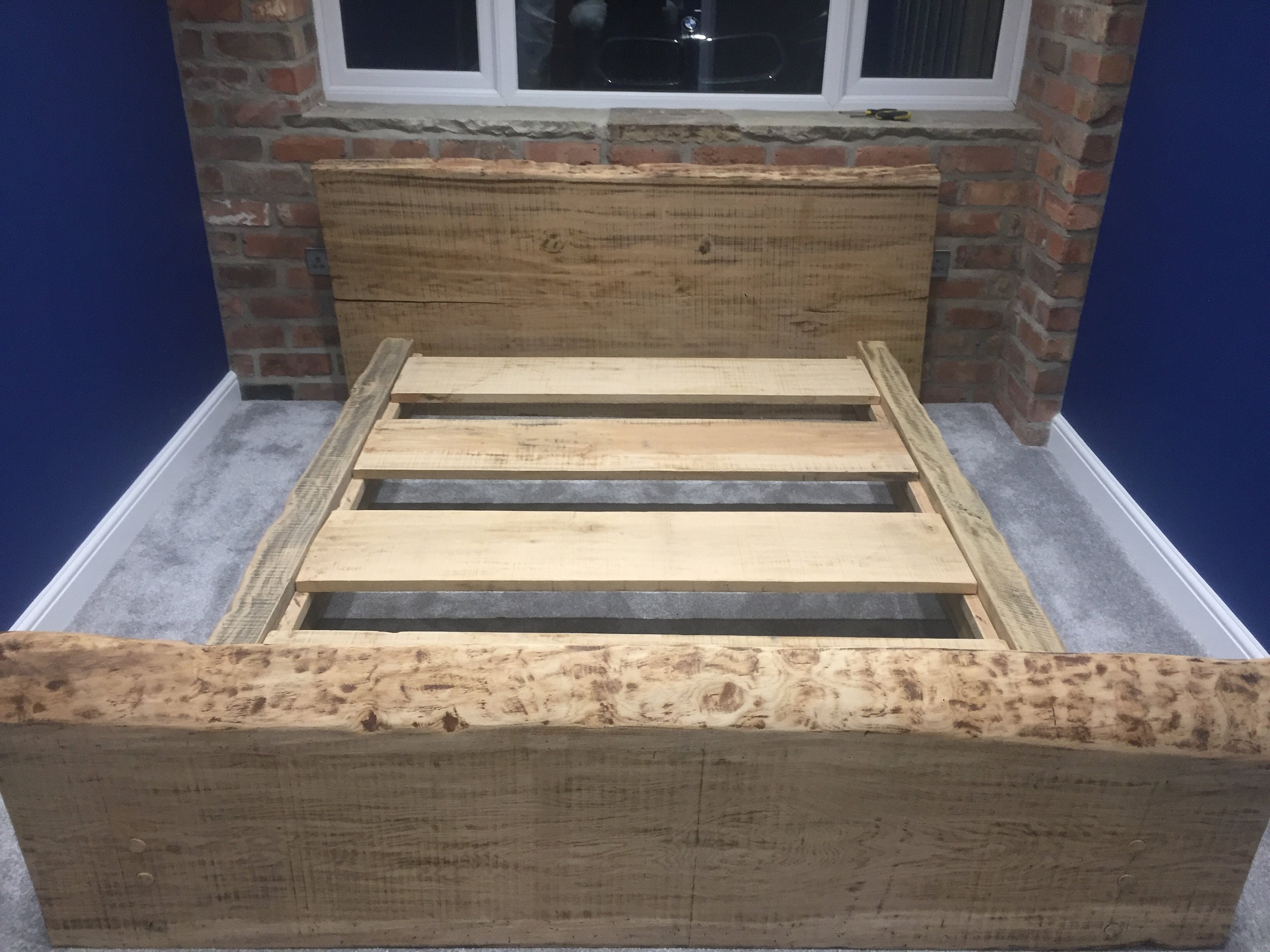 Waney Edge Chunky Reclaimed French Oak Bed Frame