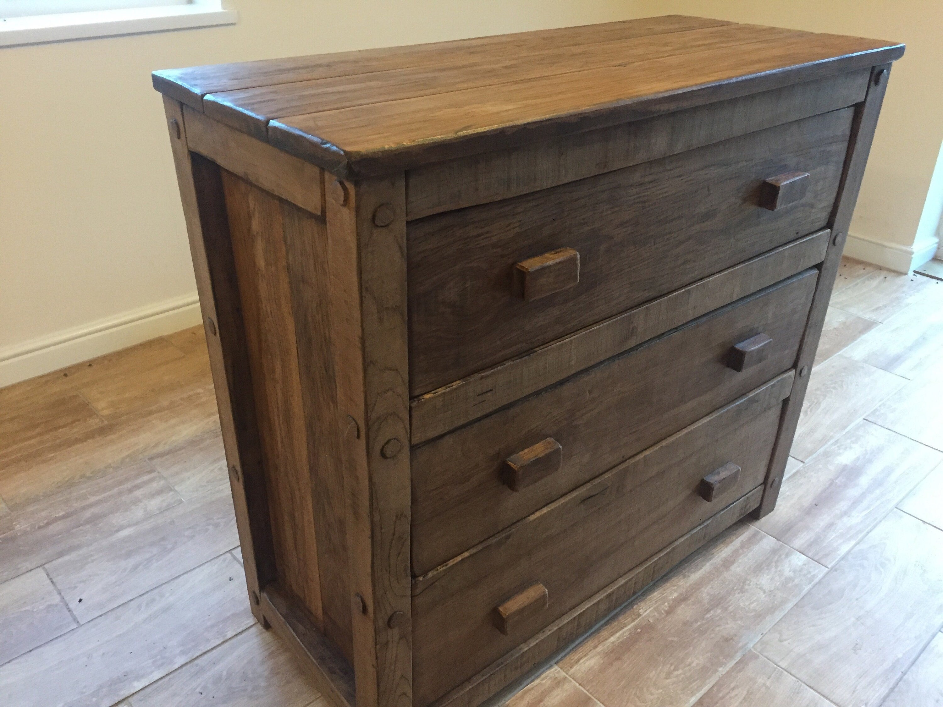 Handcrafted Solid Oak Chest of Drawers
