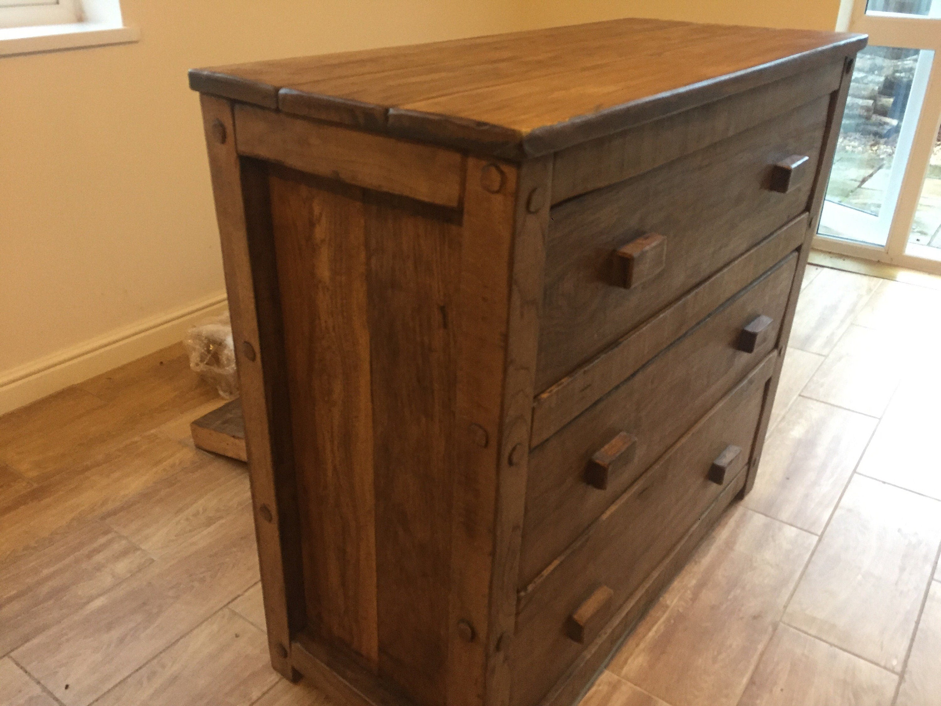Handcrafted Solid Oak Chest of Drawers