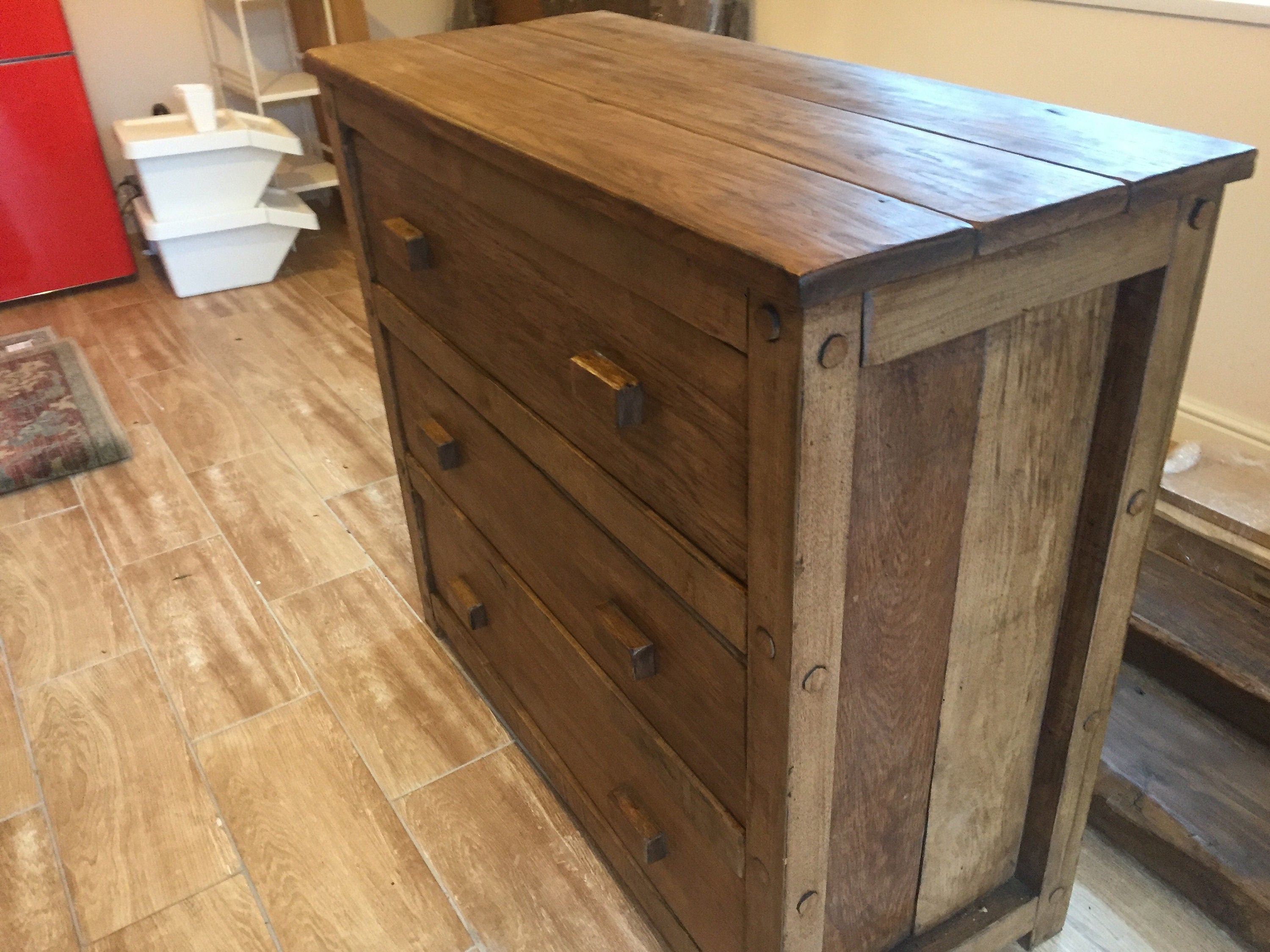Handcrafted Solid Oak Chest of Drawers