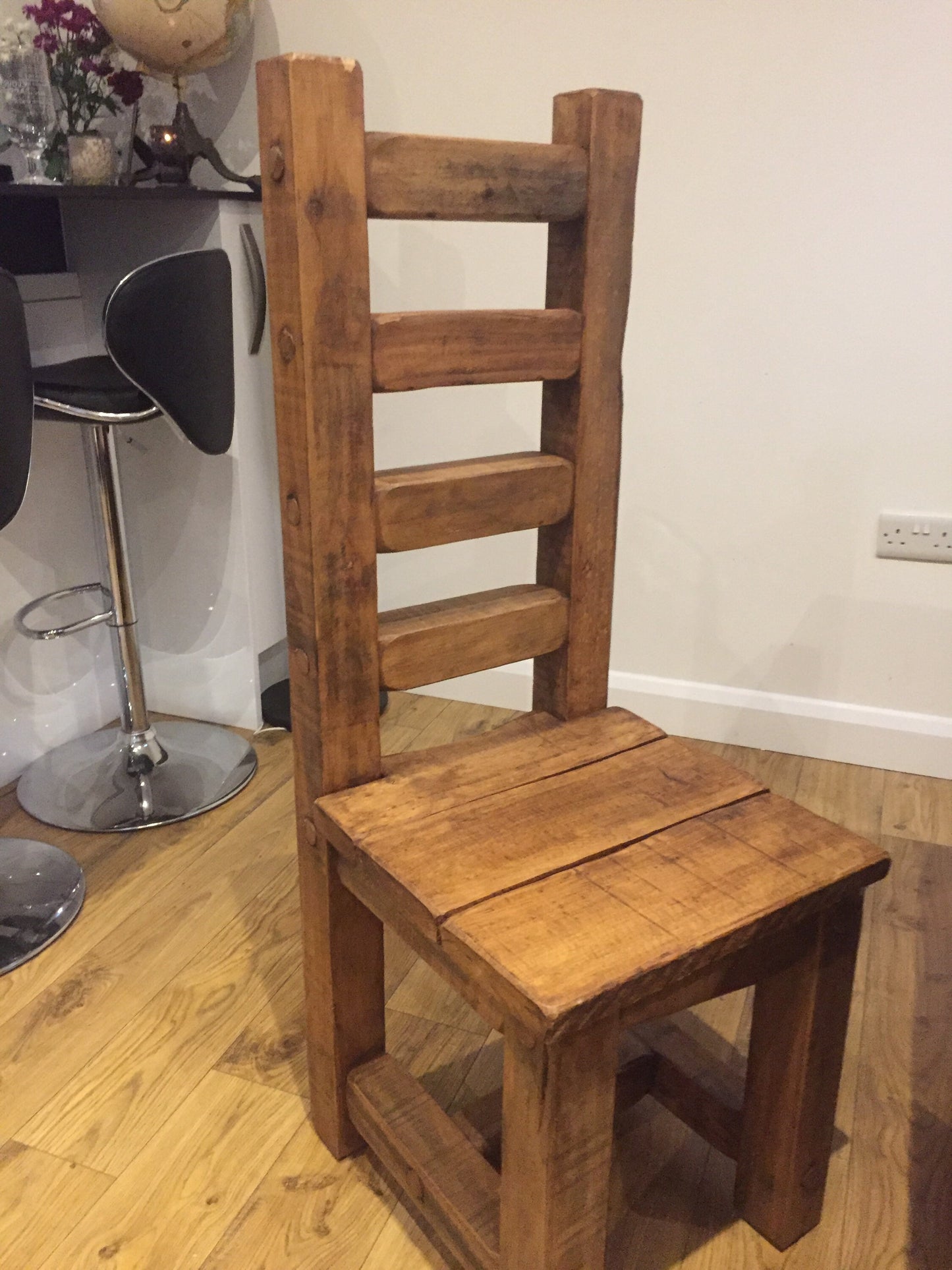 Chunky French oak dining table set