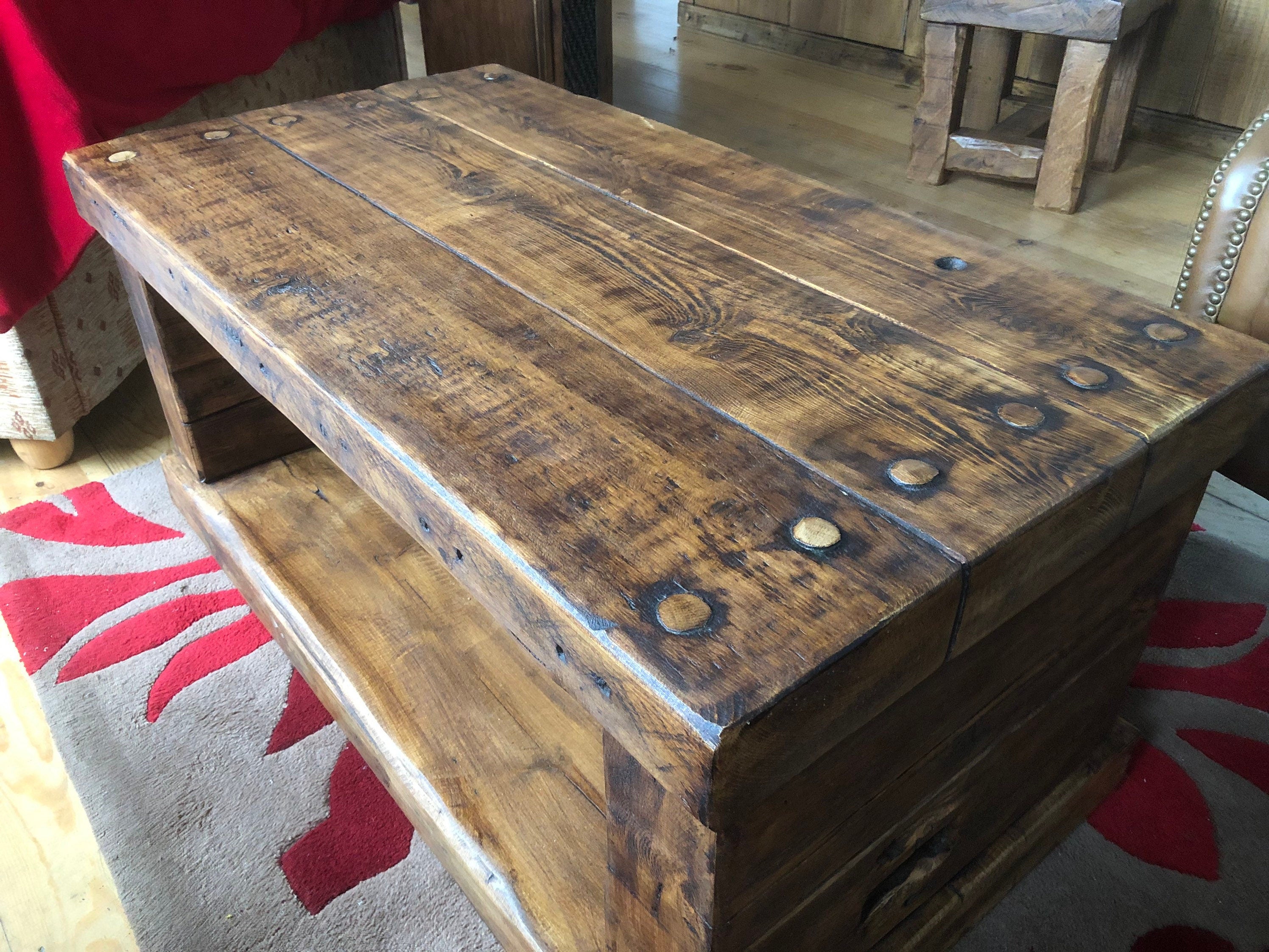 Chunky Rustic Reclaimed Timber Coffee Table