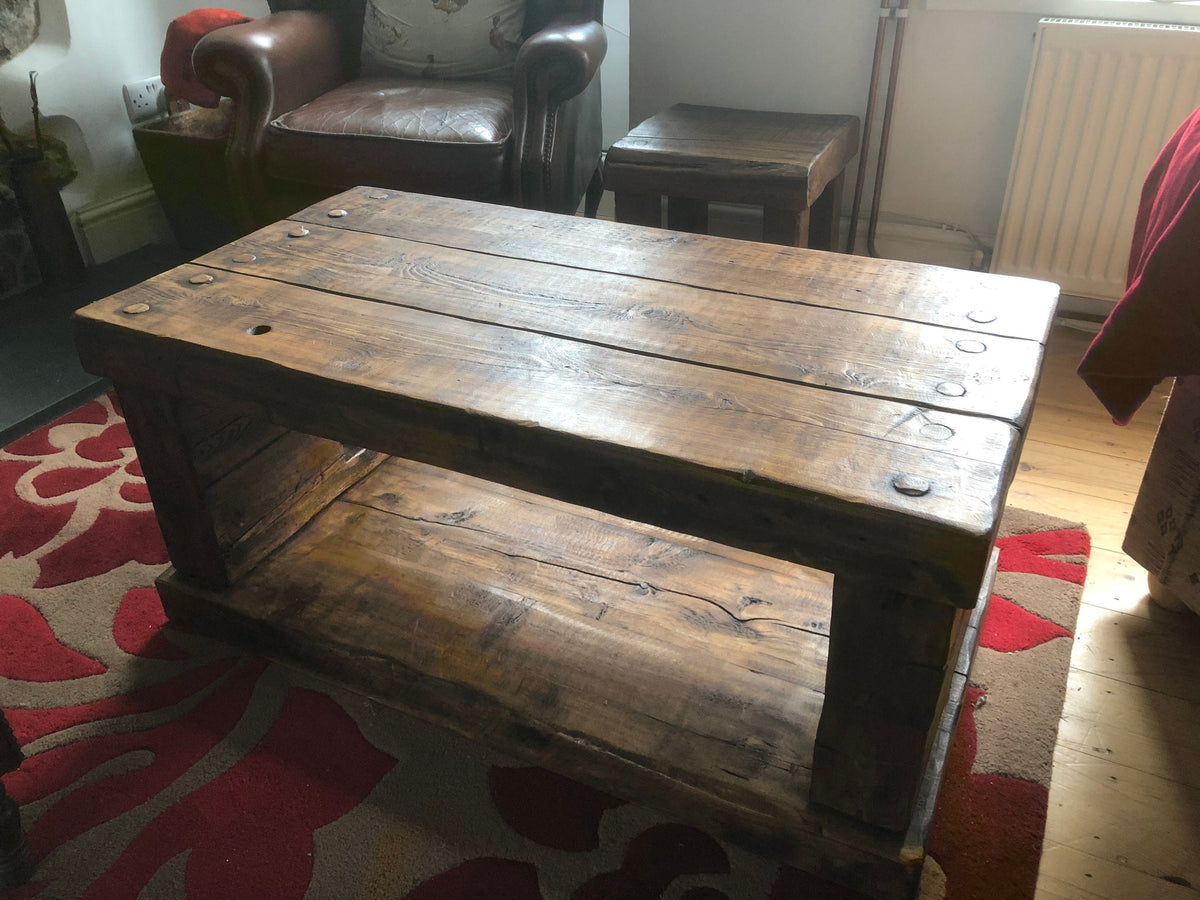 Chunky Rustic Reclaimed Timber Coffee Table