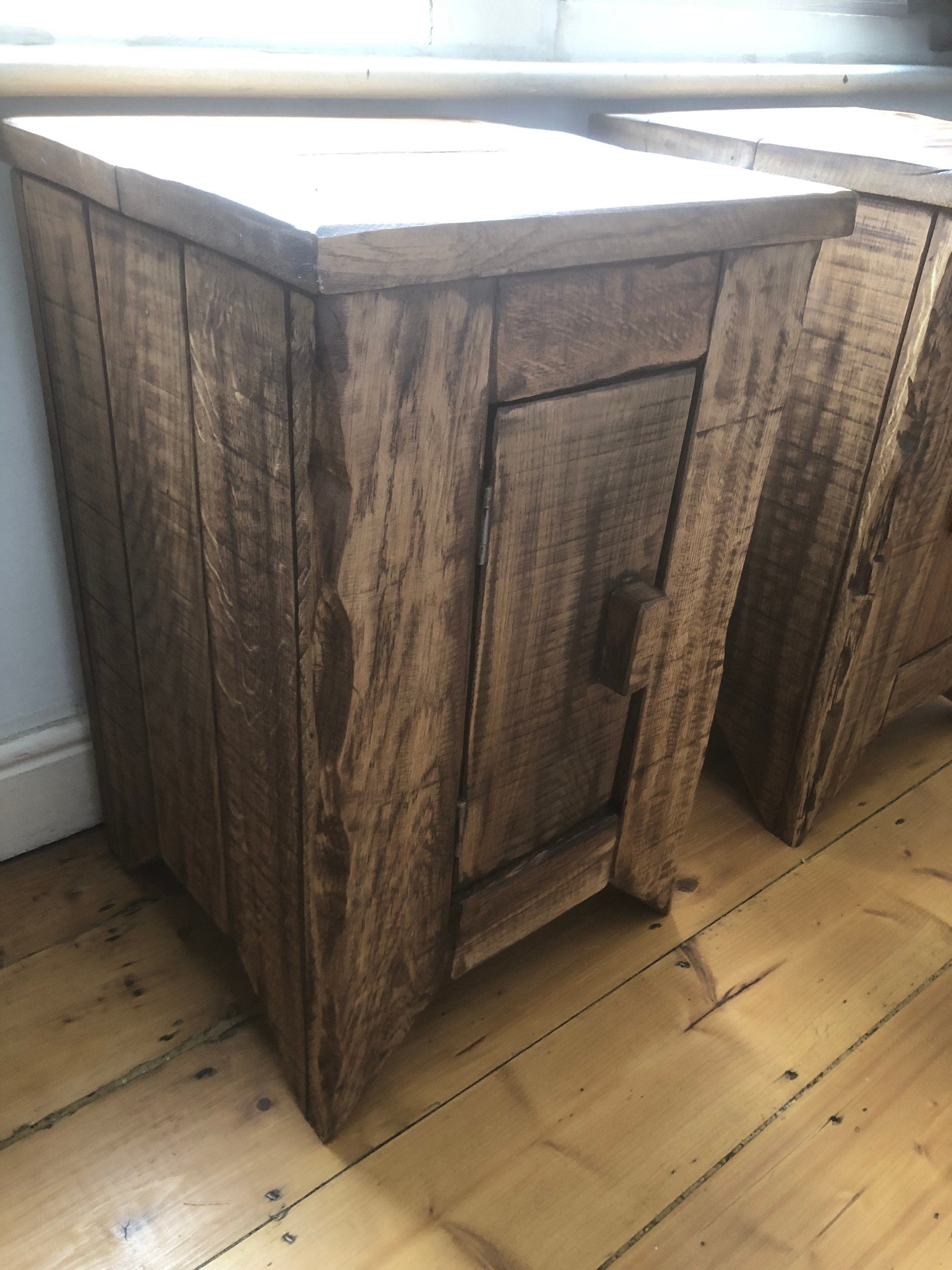 Handcrafted Reclaimed French Oak Bedside Tables