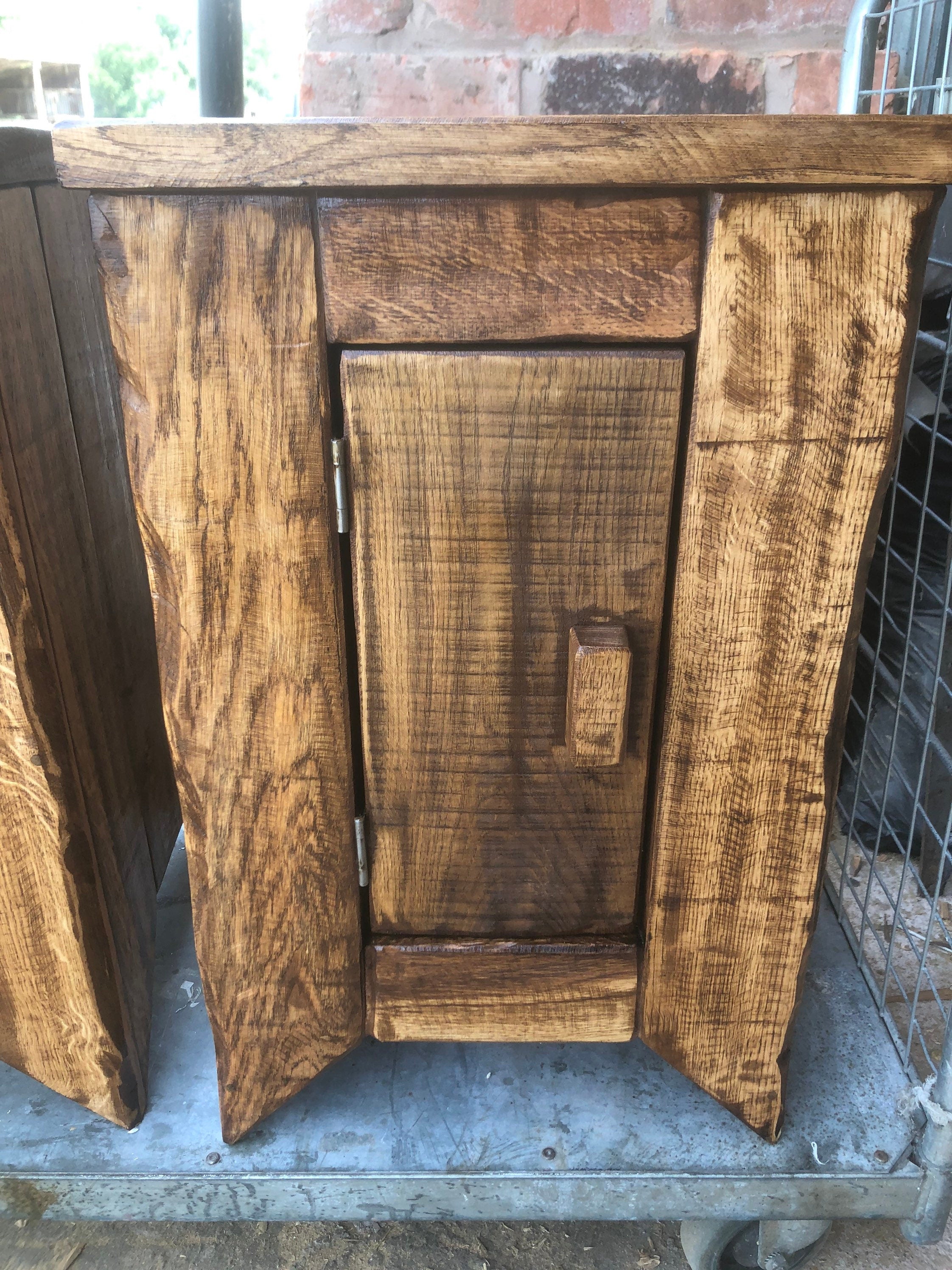 Handcrafted Reclaimed French Oak Bedside Tables