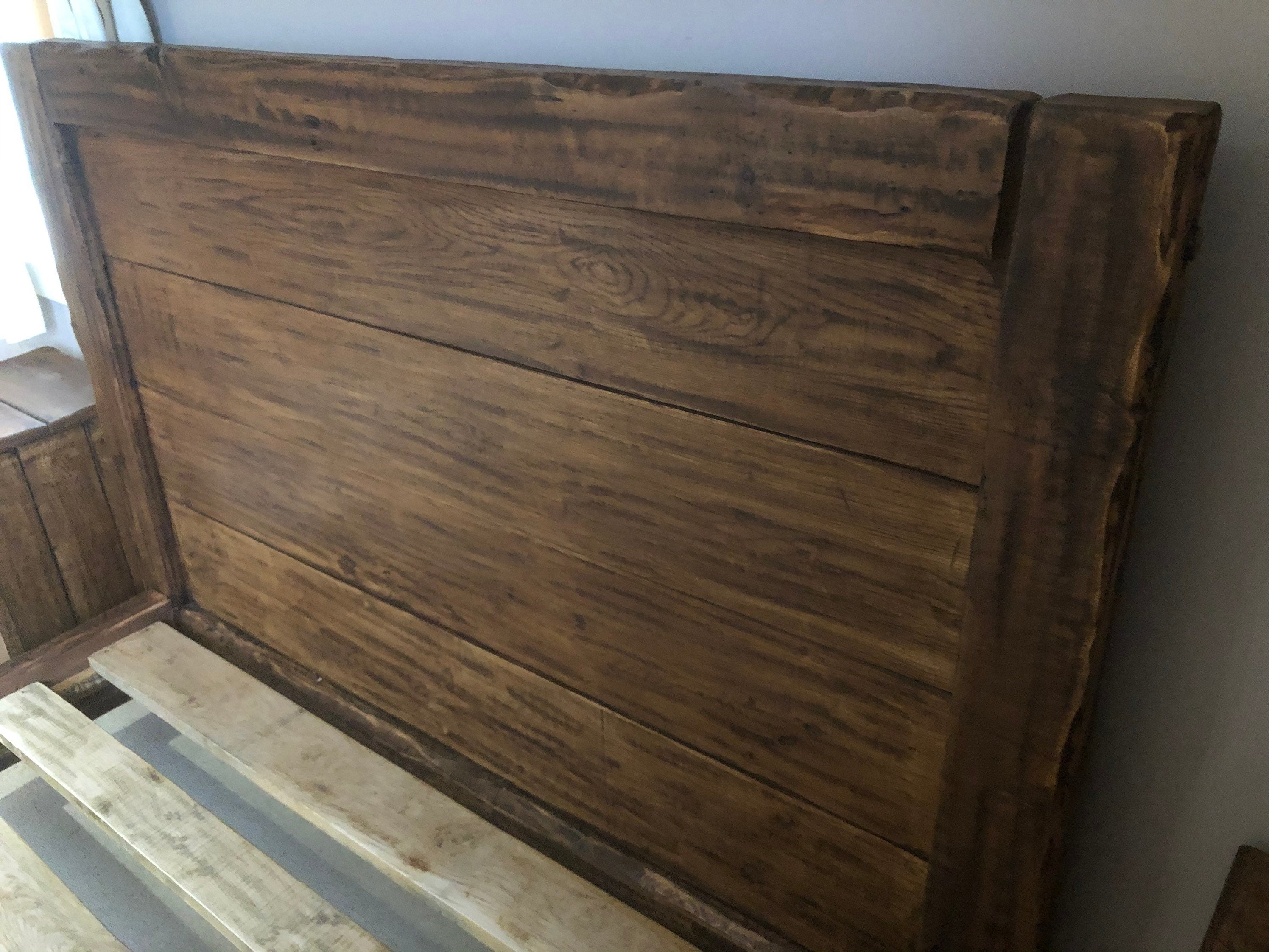 Handmade Rustic Reclaimed French Oak Double Bed Frame