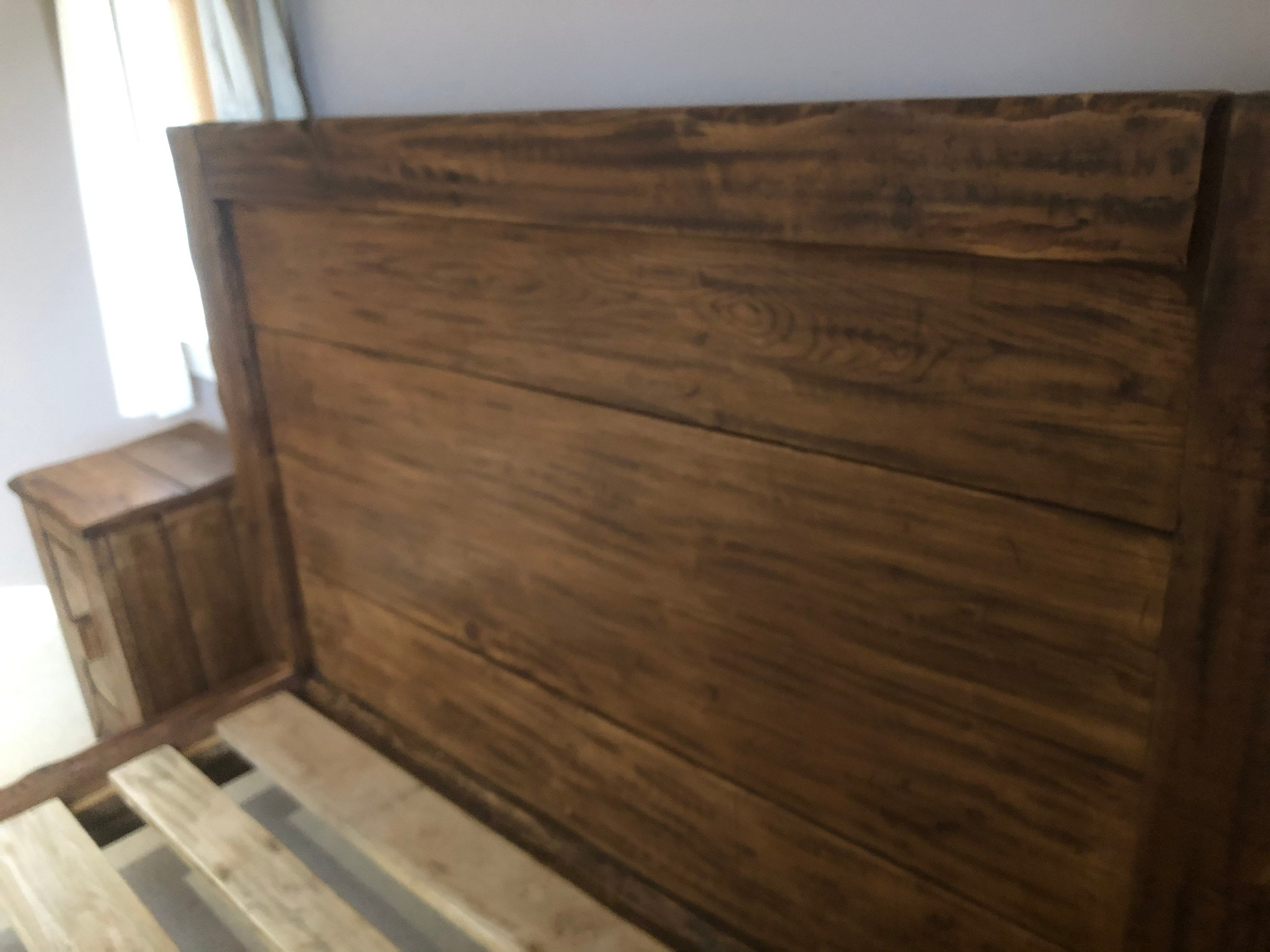 Handmade Rustic Reclaimed French Oak Double Bed Frame