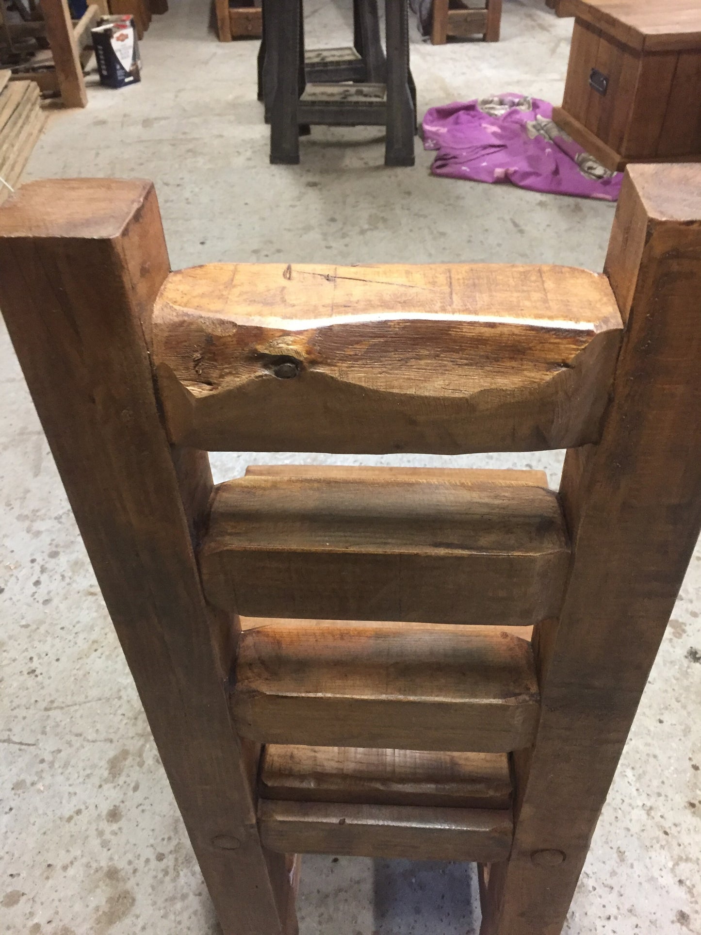 Handmade rustic French oak dining set