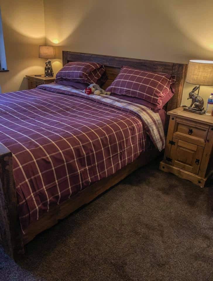 Handmade Rustic Reclaimed French Oak Double Bed Frame