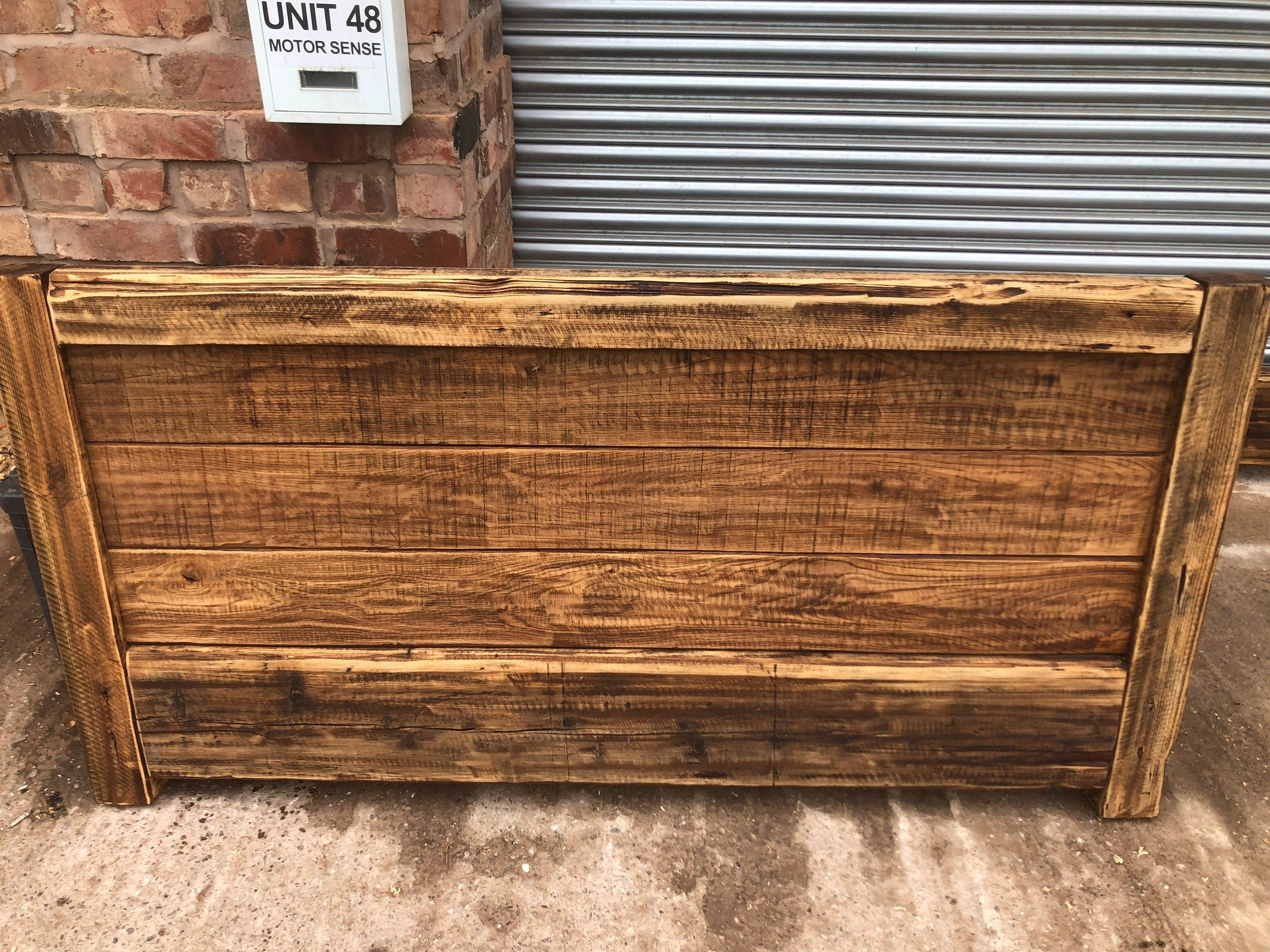 Handmade Rustic Reclaimed French Oak Double Bed Frame