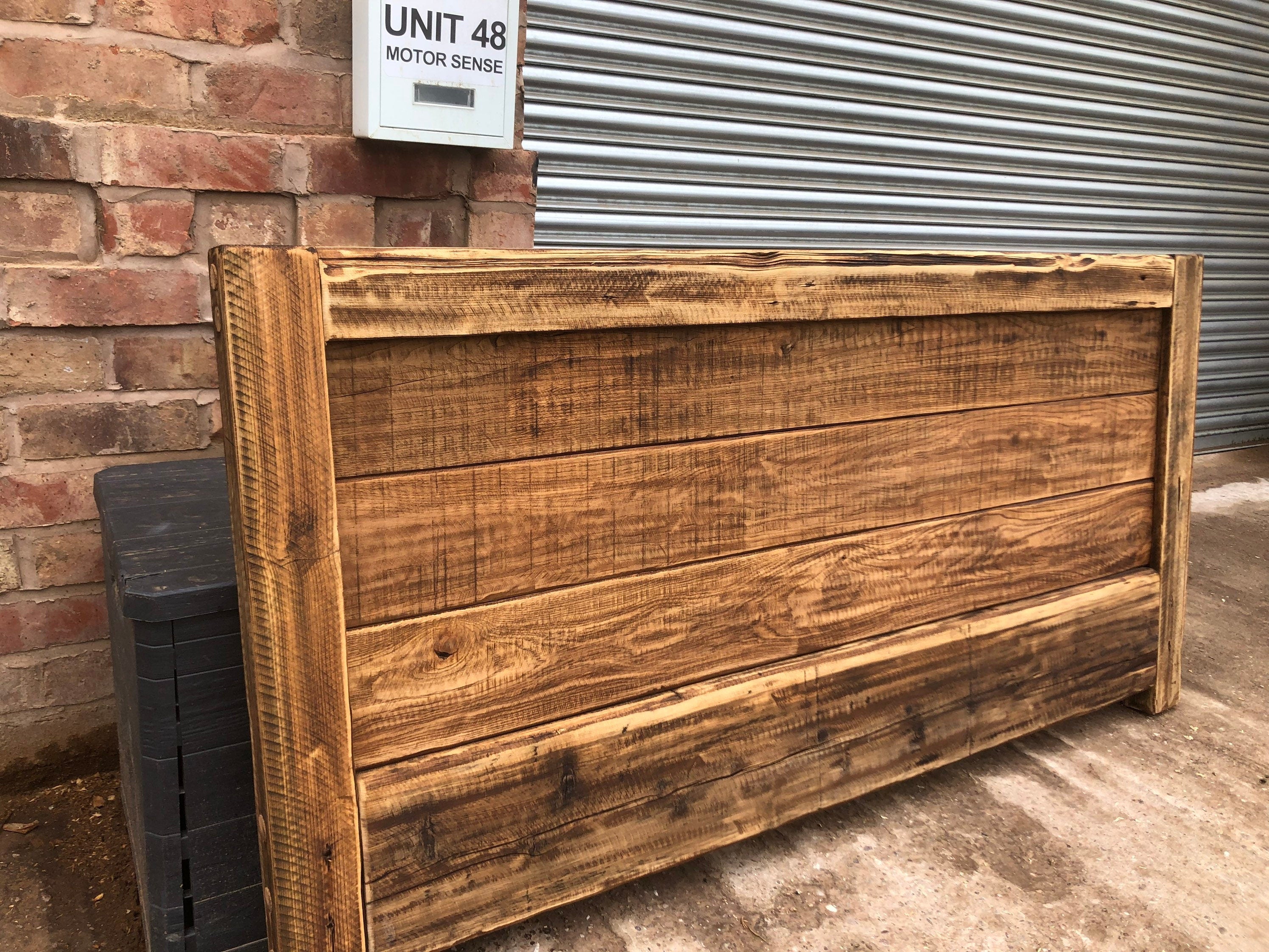 Handmade Rustic Reclaimed French Oak Double Bed Frame