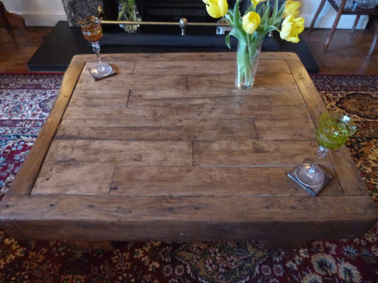 Chunky French oak coffee table