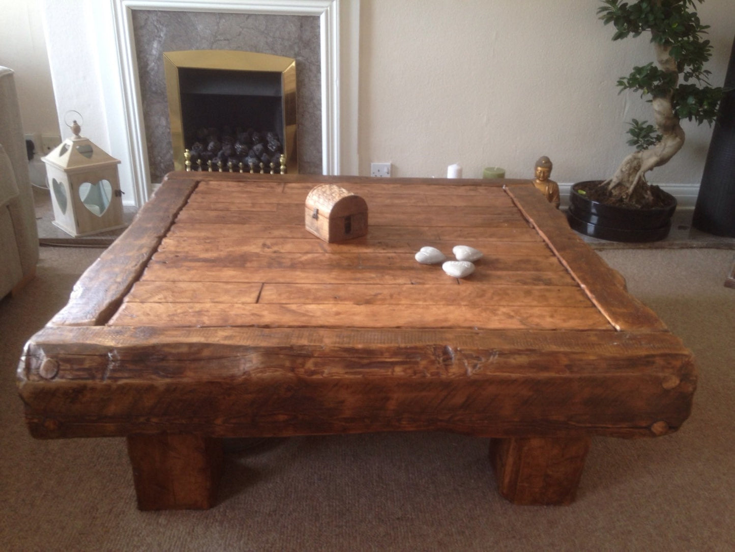 Handmade rustic coffee table made from old french oak!!